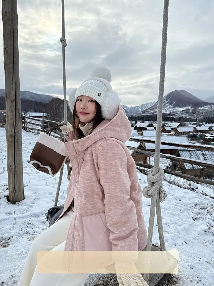 Warmth Duck down Puffer Jacket Hooded Coat Women's Casual Loose Fit Long Sleeve Zipper Closure Color Winter Outerwear
Warmth Duck down Puffer Jacket Hooded Coat Women's Casual Loose Fit Long Sleeve Zipper Closure Color Winter Outerwear