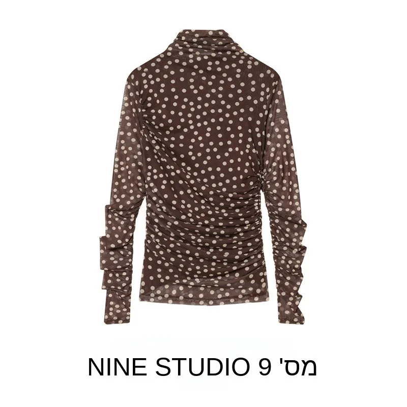 NINE ZAR Women's Slim Fit Long Sleeve Shirt Polka Dot Print Base Layer Blouse High Collar Spring 2026 Resistant to Deformation
NINE ZAR Women's Slim Fit Long Sleeve Shirt Polka Dot Print Base Layer Blouse High Collar Spring 2026 Resistant to Deformation