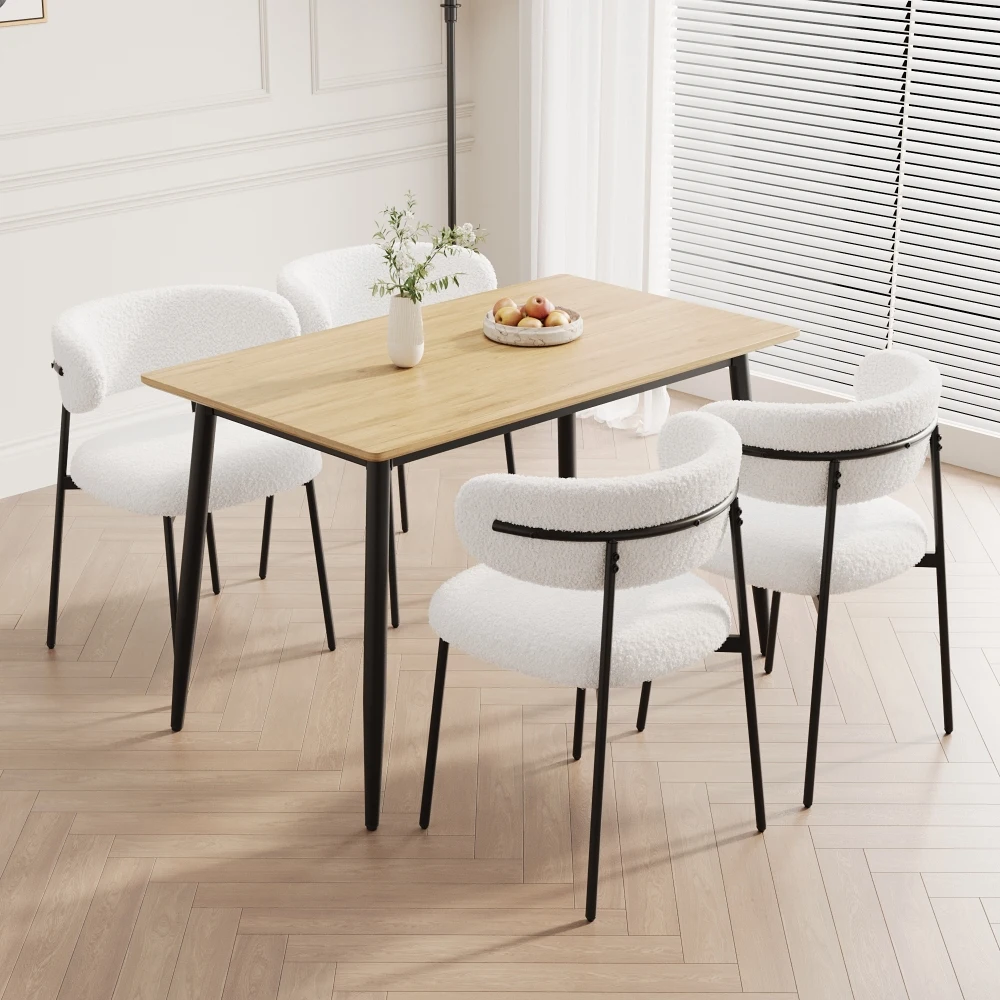 Современный минималистичный обеденный стол и стул под дерево, набор из 4 предметов, стильный обеденный стол, кухонный обеденный стол
Современный минималистичный обеденный стол и стул под дерево, набор из 4 предметов, стильный обеденный стол, кухонный обеденный стол