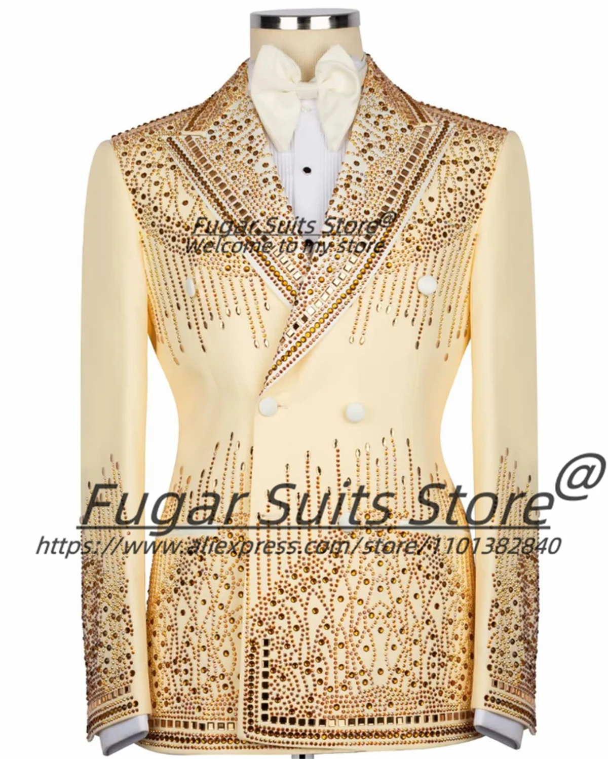 Luxuly Beadwork Groom Wedding Tuxedos Customized Slim Peak Lapel Men Suits Male Double Breasted Blazers 2Pieces Sets Ropa Hombre
Luxuly Beadwork Groom Wedding Tuxedos Customized Slim Peak Lapel Men Suits Male Double Breasted Blazers 2Pieces Sets Ropa Hombre