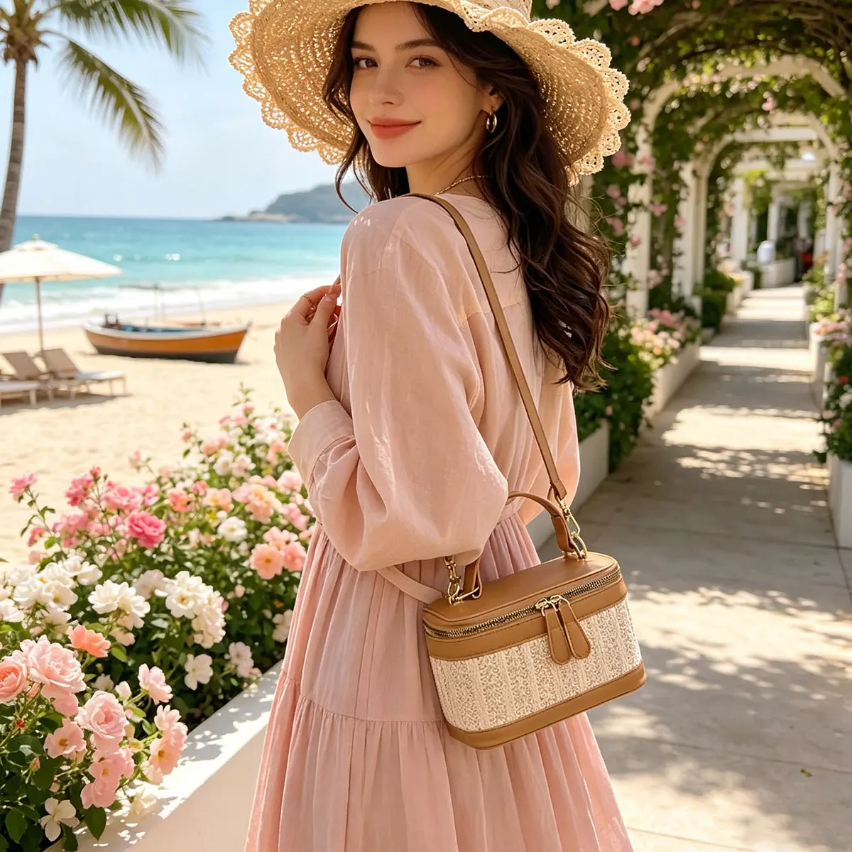 Exquisite Fashion Color Blocking Straw Woven Box Bag PU Edging Adjustable Shoulder Strap Crossbody Bags Travel Vacation
Exquisite Fashion Color Blocking Straw Woven Box Bag PU Edging Adjustable Shoulder Strap Crossbody Bags Travel Vacation