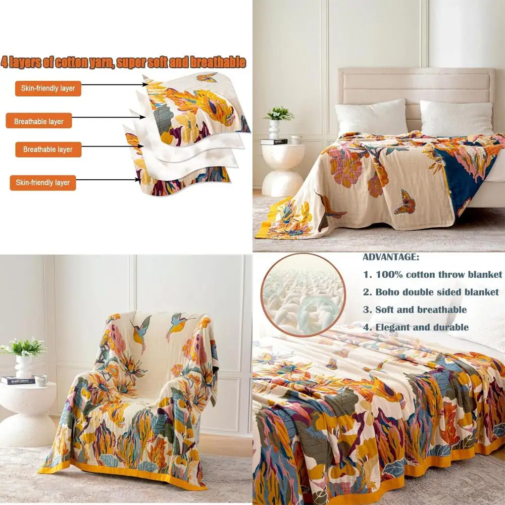 Плед King Size в богемном стиле, уютное покрывало для дивана в гостиную, теплое осеннее одеяло для кровати (D-Flower and Butterfly, 108 x 90)
Плед King Size в богемном стиле, уютное покрывало для дивана в гостиную, теплое осеннее одеяло для кровати (D-Flower and Butterfly, 108 x 90)