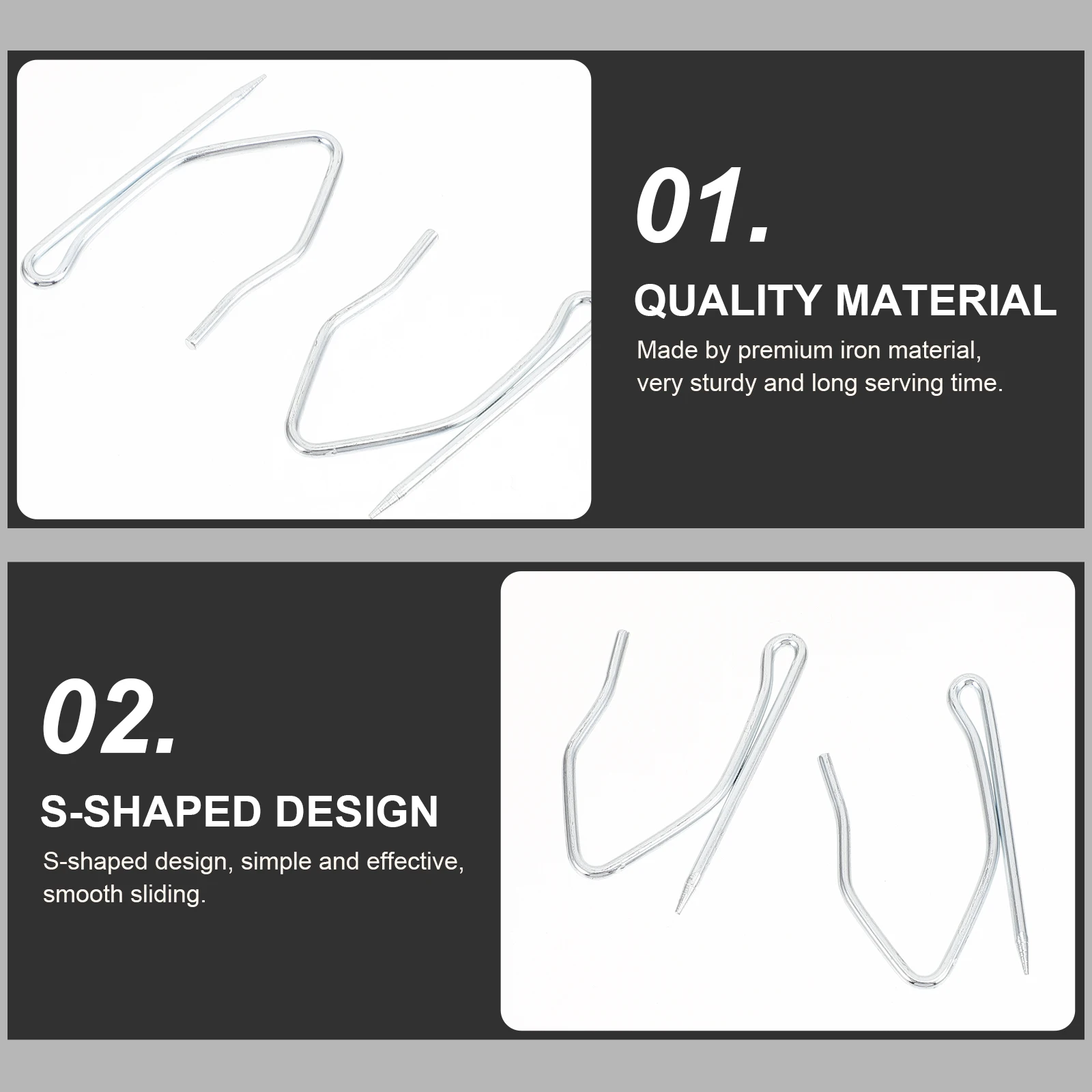 50pcs Iron Curtain Hooks Drapery Hangers for Pleated Wall Side Curtains Smooth Glide Metal Hardware
50pcs Iron Curtain Hooks Drapery Hangers for Pleated Wall Side Curtains Smooth Glide Metal Hardware
