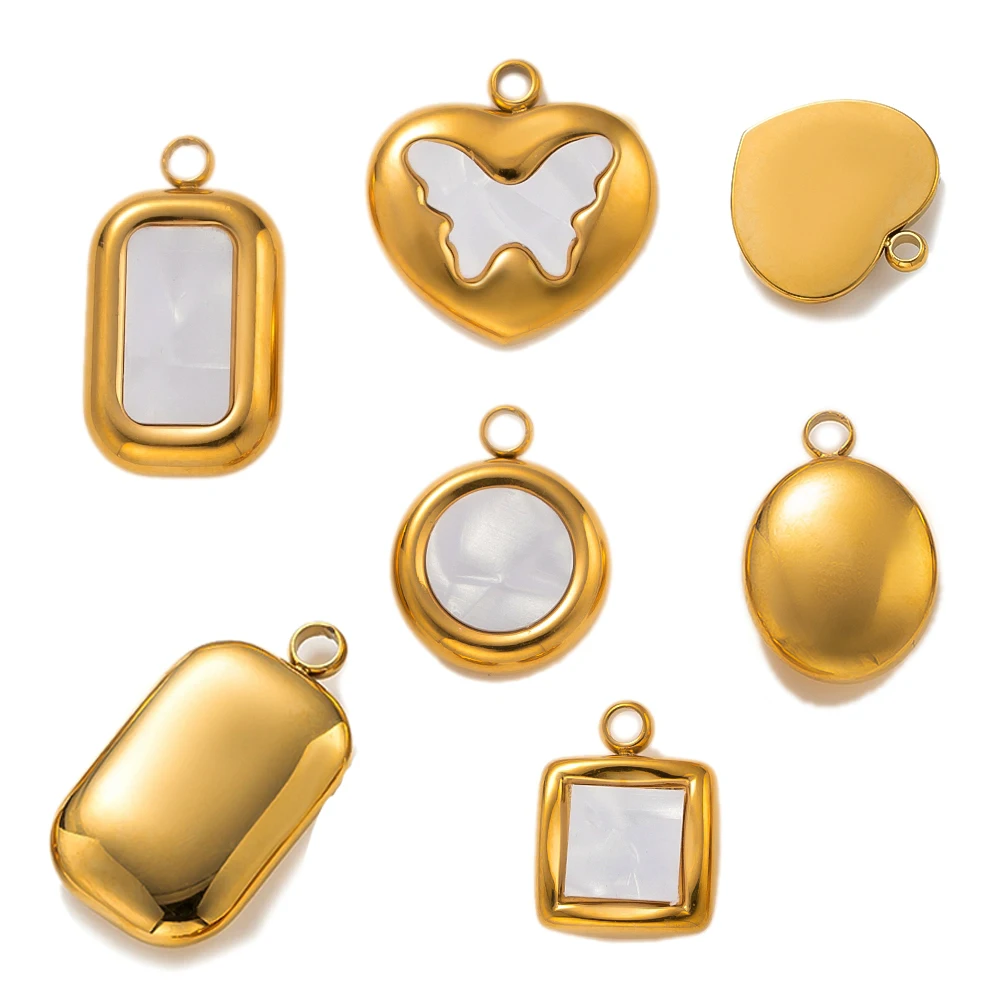 5Pcs Stainless Steel Gold Color Pearl Shell Square Round Oval Cahrms Pendants For DIY Jewelry Making Craft Necklace Accessories
5Pcs Stainless Steel Gold Color Pearl Shell Square Round Oval Cahrms Pendants For DIY Jewelry Making Craft Necklace Accessories