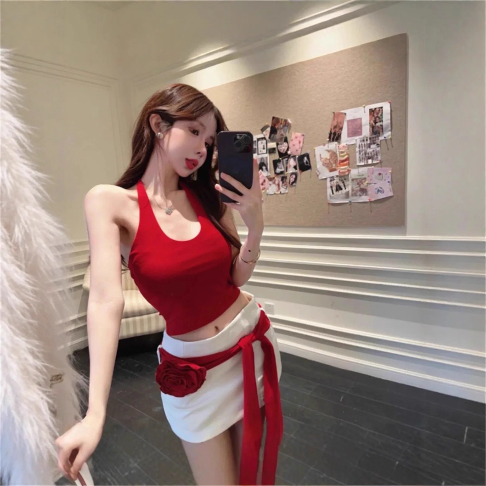 2026 Summer New Women's Sweet Spicy Halter Cami Top & Bodycon Skirt Set Slim Fit Pure Desire Style Two Piece Outfit For
2026 Summer New Women's Sweet Spicy Halter Cami Top & Bodycon Skirt Set Slim Fit Pure Desire Style Two Piece Outfit For