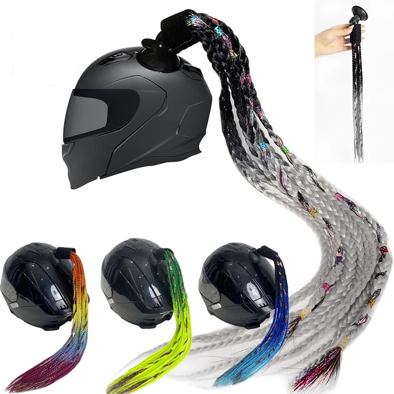 Locomotive Wig Dirty Braid Helmet Accessories Colorful Shiny Silk Helmet Braided Hair Detachable Sucker Helmet Decoration Braid
Locomotive Wig Dirty Braid Helmet Accessories Colorful Shiny Silk Helmet Braided Hair Detachable Sucker Helmet Decoration Braid