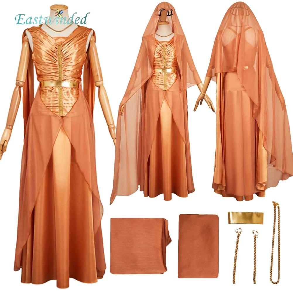 Mon Mothma Cosplay Golden Dress Set Movie Space Battle Roleplay Costume Outfits Women Disguise Halloween Carnival Party Suit
Mon Mothma Cosplay Golden Dress Set Movie Space Battle Roleplay Costume Outfits Women Disguise Halloween Carnival Party Suit