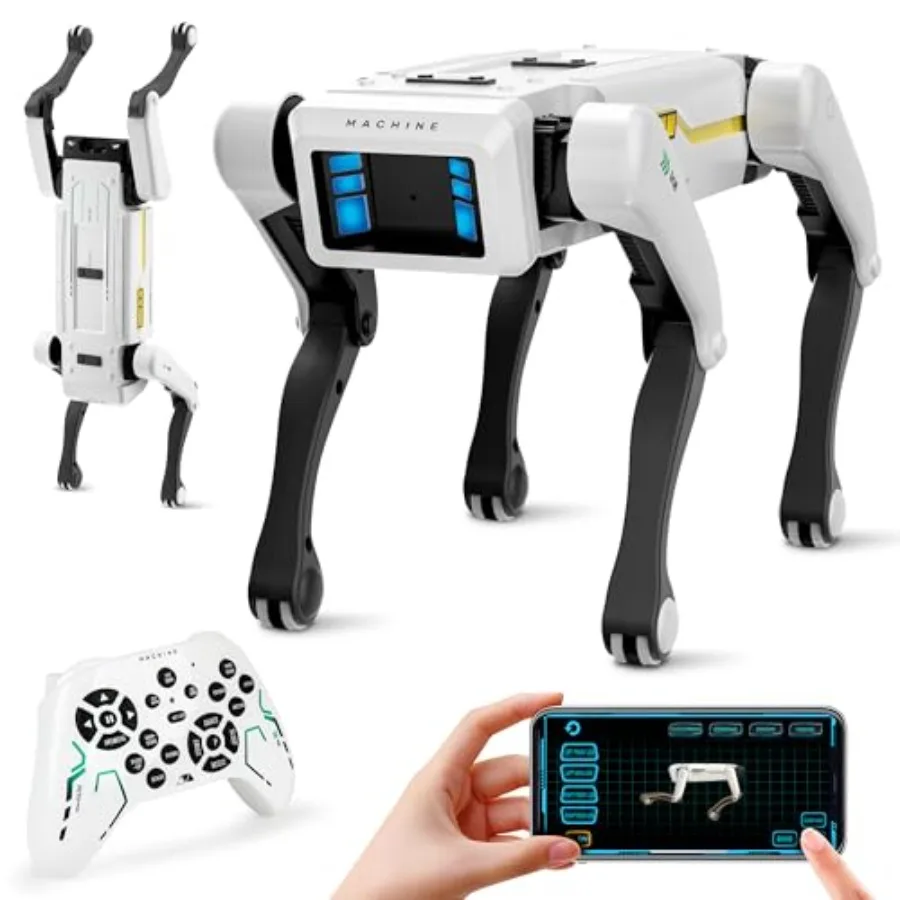 Interactive STEM pet robot dog for kids age 6+ durable ABS plastic gray and blue voice control 30+ actions APP programming iOS/
Interactive STEM pet robot dog for kids age 6+ durable ABS plastic gray and blue voice control 30+ actions APP programming iOS/