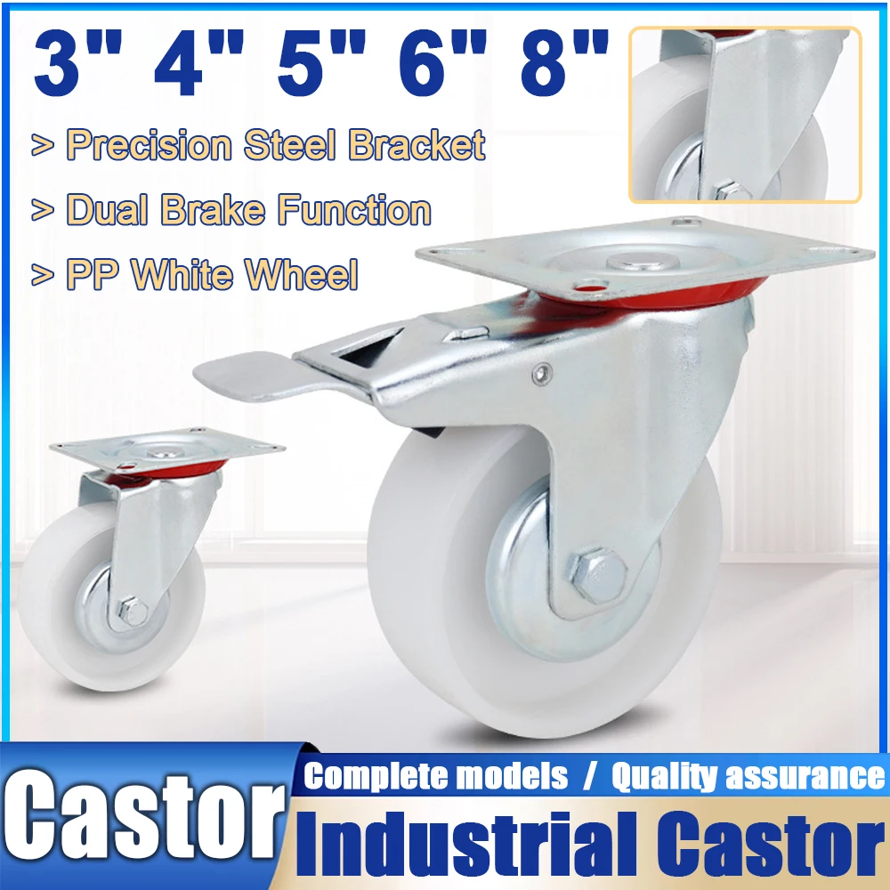 4pc Swivel Castor Silent Trolley 360 Degrees Swivel 3/4/5/6/8 Inch White PP Wheels for Car Tool Platform Trolley Accessorie Tool
4pc Swivel Castor Silent Trolley 360 Degrees Swivel 3/4/5/6/8 Inch White PP Wheels for Car Tool Platform Trolley Accessorie Tool