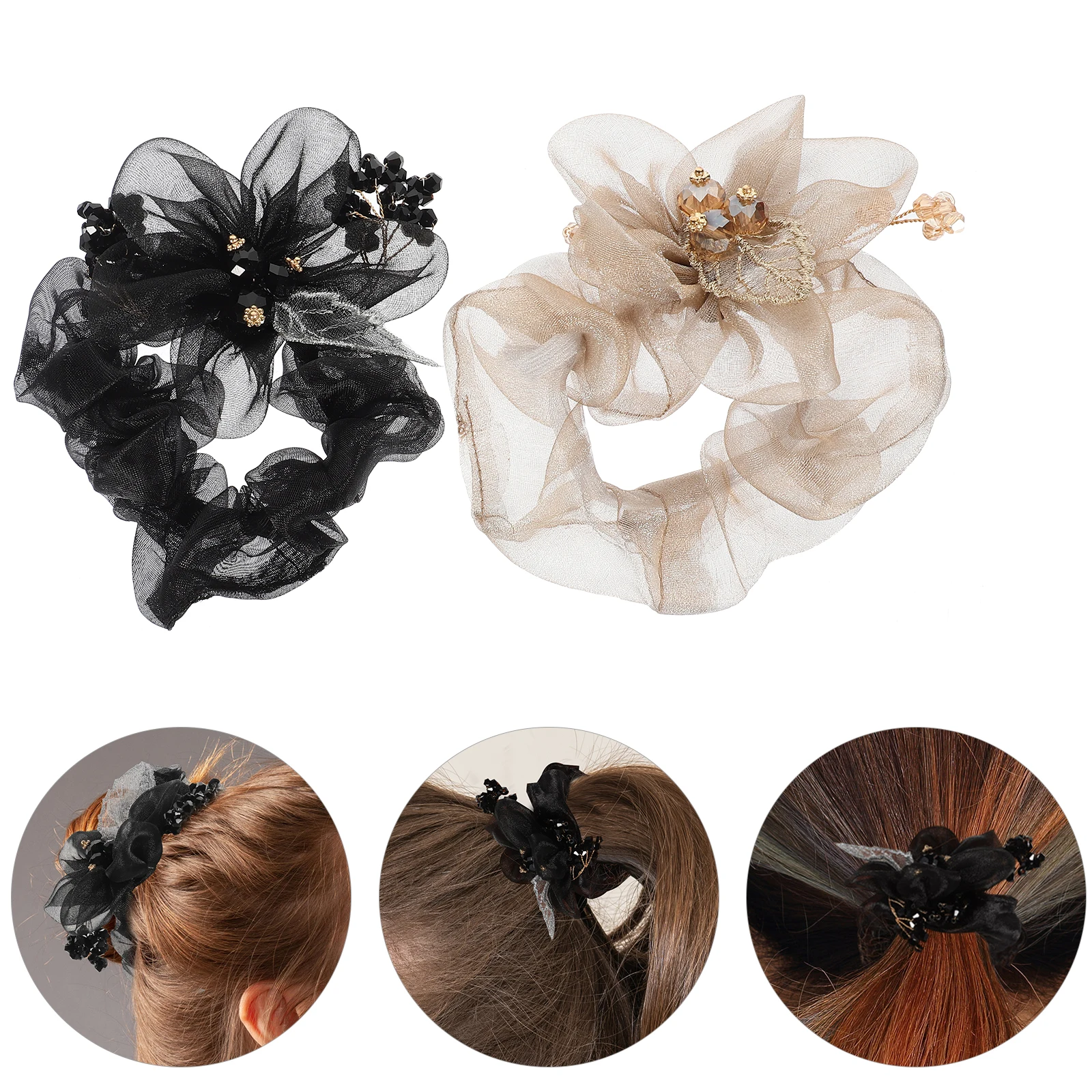 2Pcs Hair Ties for Women Organza Large Scrunchies Black Elastic Bun Holders Girls Hair Bands Accessories 
2Pcs Hair Ties for Women Organza Large Scrunchies Black Elastic Bun Holders Girls Hair Bands Accessories