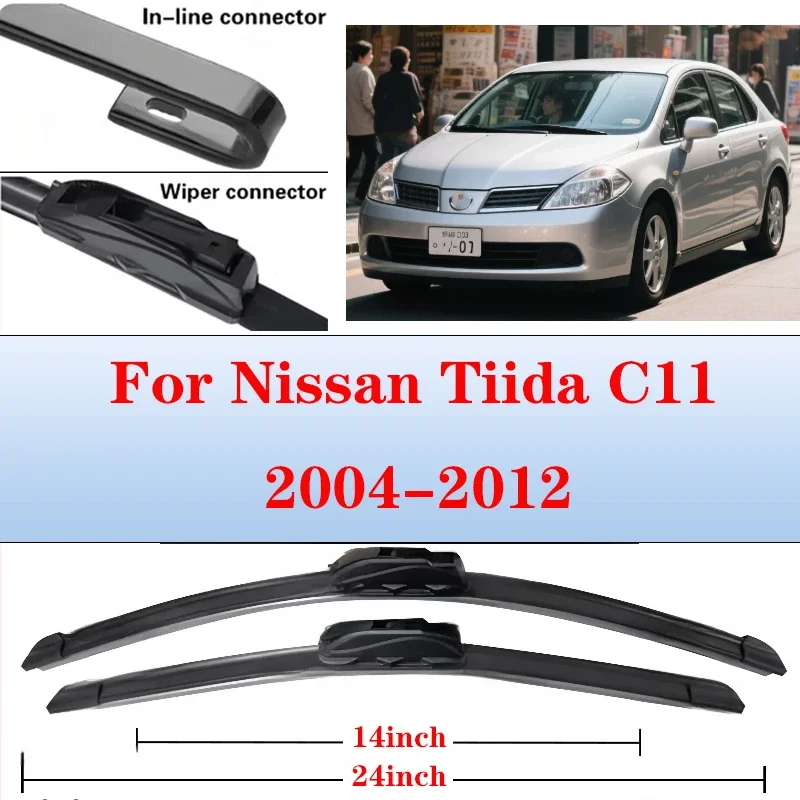 For Nissan Tiida C11 2004-2012 Car Wiper U-type Soft Rubber Boneless Wiper HD Quiet Durable Automotive Wiper 24"+14"
For Nissan Tiida C11 2004-2012 Car Wiper U-type Soft Rubber Boneless Wiper HD Quiet Durable Automotive Wiper 24"+14"
