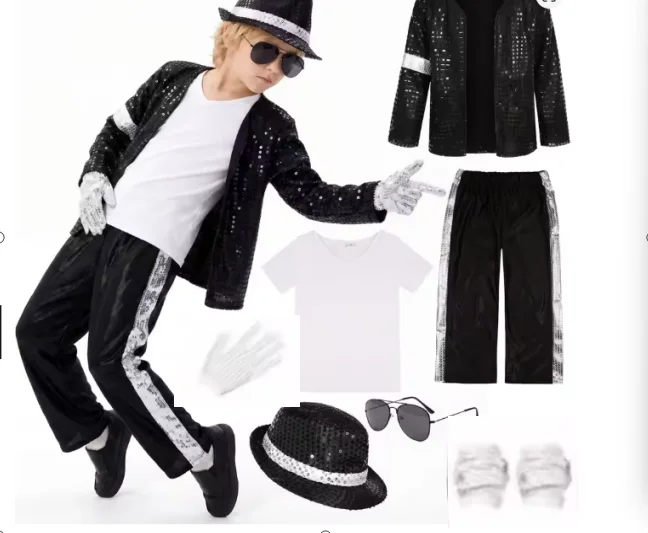 Michael Jackson Costume Accessories Set - Sequin Fedora Hat + Rhinestone Gloves + Aviator Sunglasses, Halloween Cosplay Party Dr
Michael Jackson Costume Accessories Set - Sequin Fedora Hat + Rhinestone Gloves + Aviator Sunglasses, Halloween Cosplay Party Dr