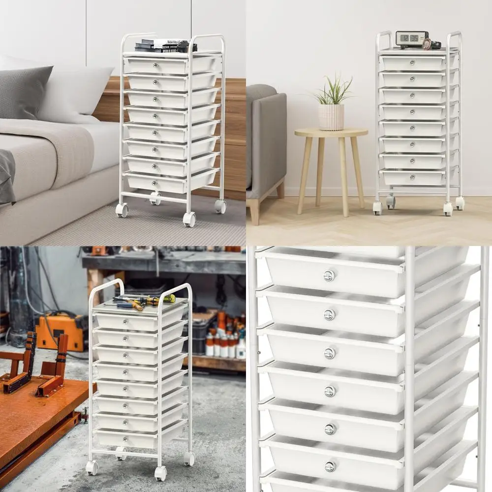 8-Drawer Mobile Storage Cart for Arts & Crafts, White
8-Drawer Mobile Storage Cart for Arts & Crafts, White