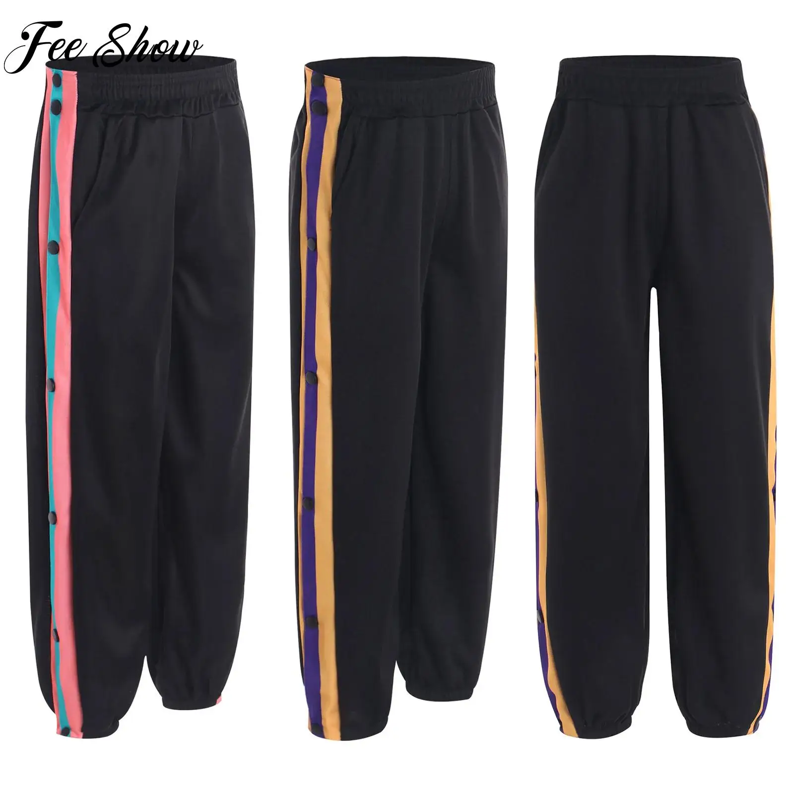 Kids Boys Color Block Pants Casual Side Split Buttons Elastic Waistband Sweatpant for Sports Workout Basketball Running Exercise
Kids Boys Color Block Pants Casual Side Split Buttons Elastic Waistband Sweatpant for Sports Workout Basketball Running Exercise