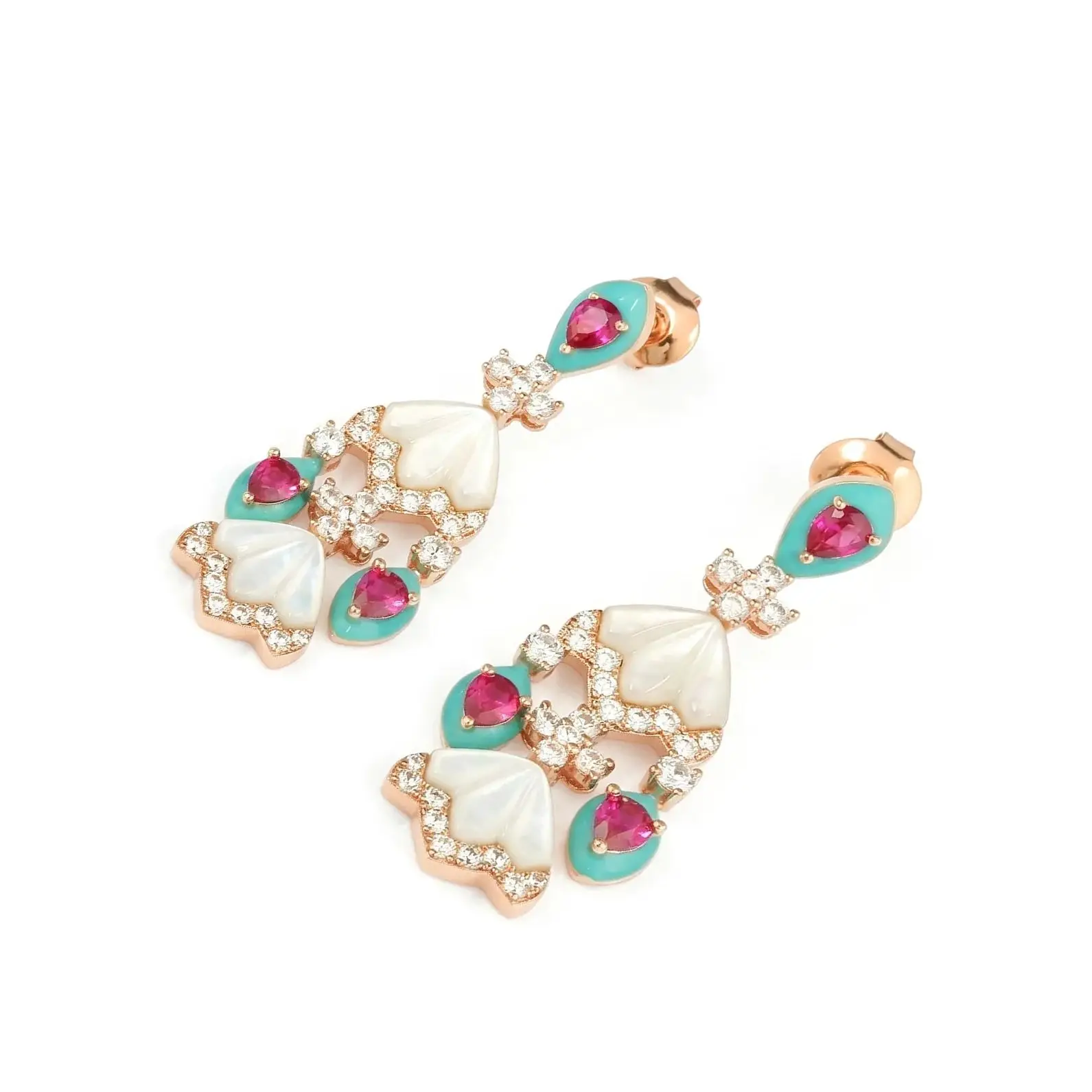 Vintage Shell Design 925 Sterling Silver Rose Gold Drop Earrings Lab Grown Ruby Mughal Style Fine Jewelry for Women's Party Gift
Vintage Shell Design 925 Sterling Silver Rose Gold Drop Earrings Lab Grown Ruby Mughal Style Fine Jewelry for Women's Party Gift