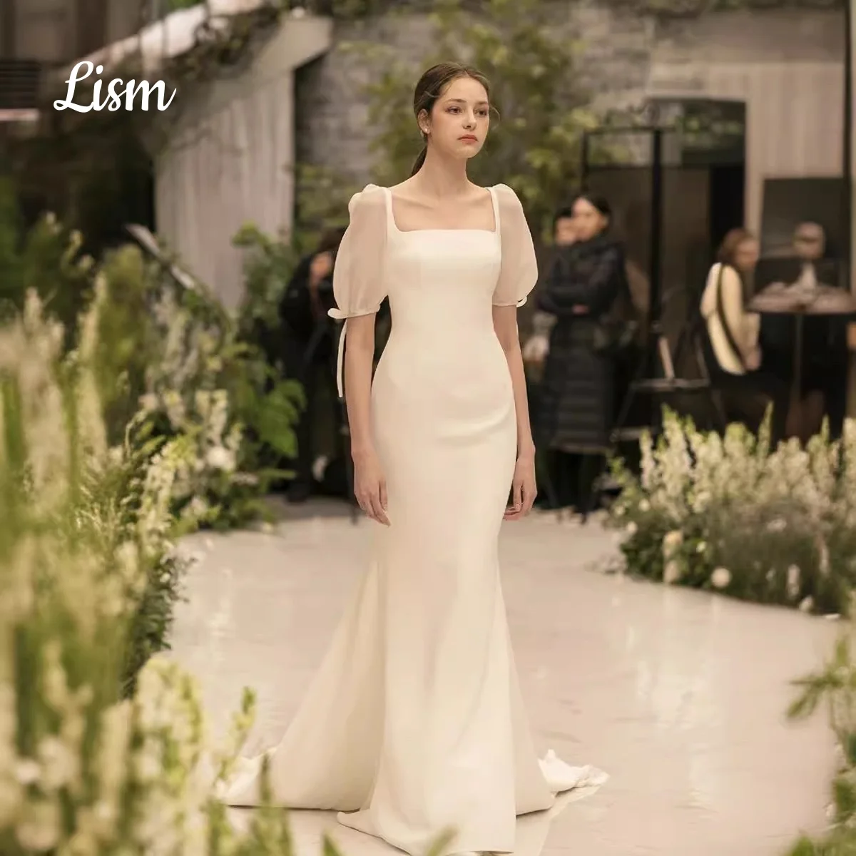 Lism Korea Square Neck Sweep Train Puff Sleeves Bride Dresses Buttons Satin Mermaid Wedding Dresses 웨딩드레스 Ivory Customized 2026
Lism Korea Square Neck Sweep Train Puff Sleeves Bride Dresses Buttons Satin Mermaid Wedding Dresses 웨딩드레스 Ivory Customized 2026
