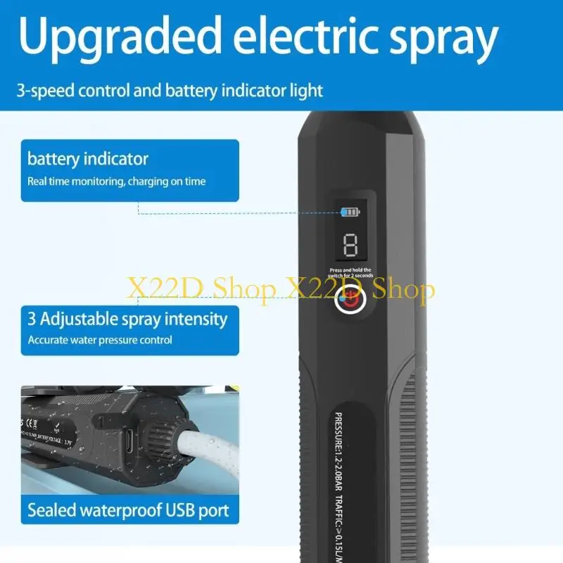 X22D USB Rechargeable Electric Garden Sprayer 2200mAh Battery Lasts 3 Hours Automatic Ergonomic Handle Comfort grips
X22D USB Rechargeable Electric Garden Sprayer 2200mAh Battery Lasts 3 Hours Automatic Ergonomic Handle Comfort grips