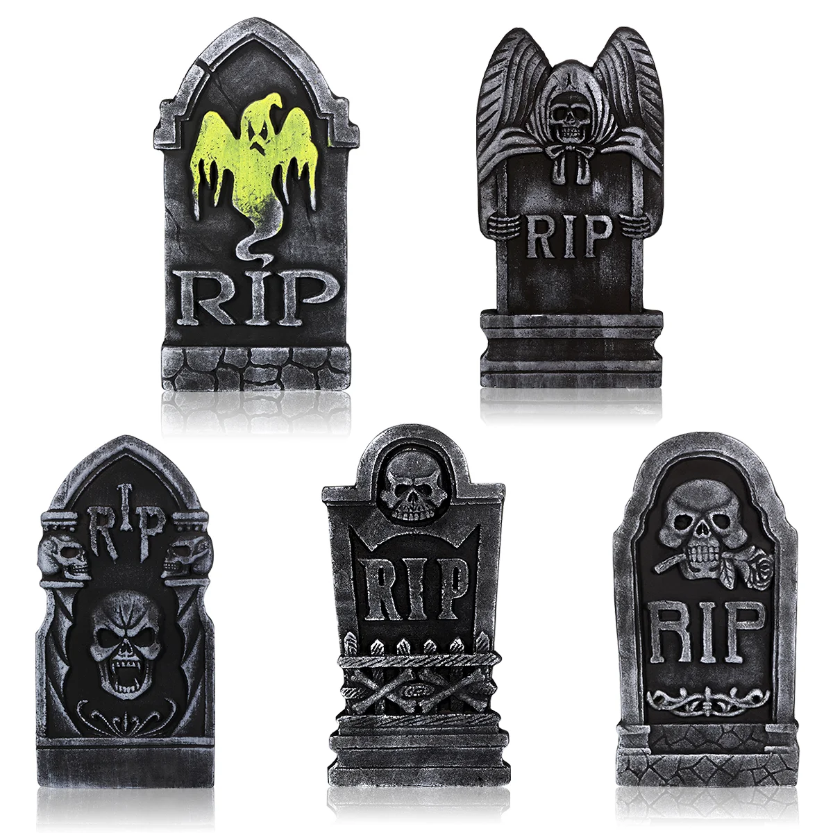 Toyvian 5PCS Halloween Tombstone Decorations Spooky Haunted House Decorations with Metal Stakes
Toyvian 5PCS Halloween Tombstone Decorations Spooky Haunted House Decorations with Metal Stakes