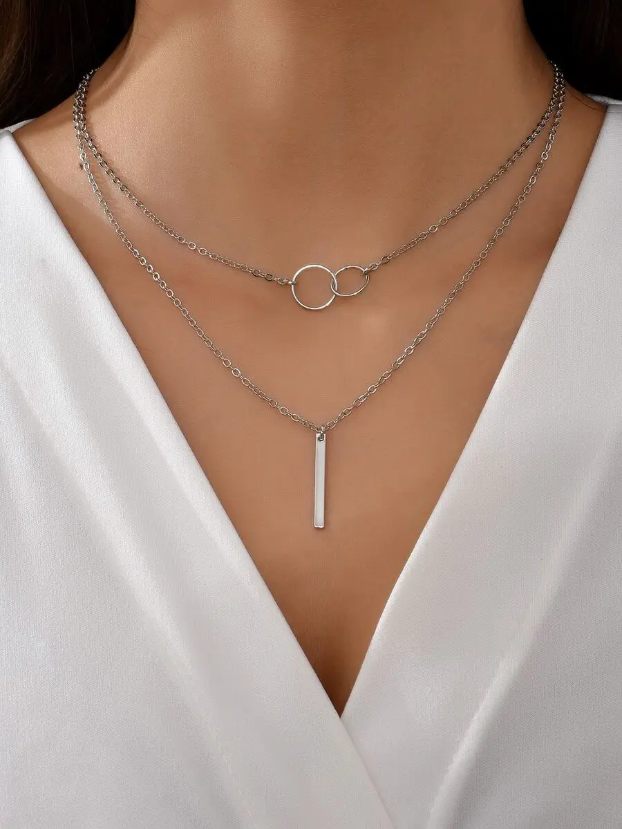 2pcs elegant bar disc pendant multi-layered necklace for women ideal festival party jewelry gift
2pcs elegant bar disc pendant multi-layered necklace for women ideal festival party jewelry gift