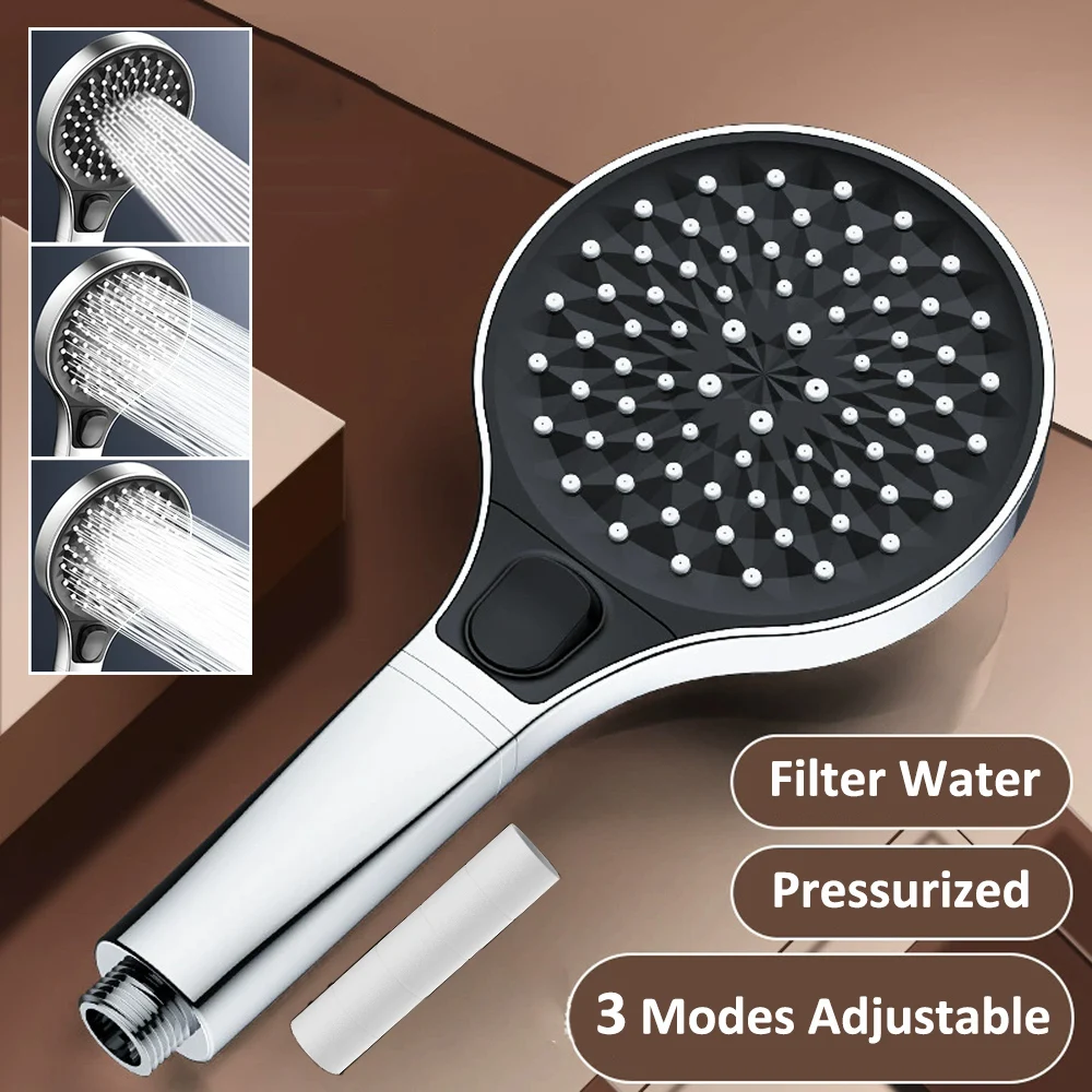 13CM Big Panel High Pressure Shower Head with Filter 3 Modes Large Flow Rainfall Pressurised Bathroom Handheld Showerhead
13CM Big Panel High Pressure Shower Head with Filter 3 Modes Large Flow Rainfall Pressurised Bathroom Handheld Showerhead