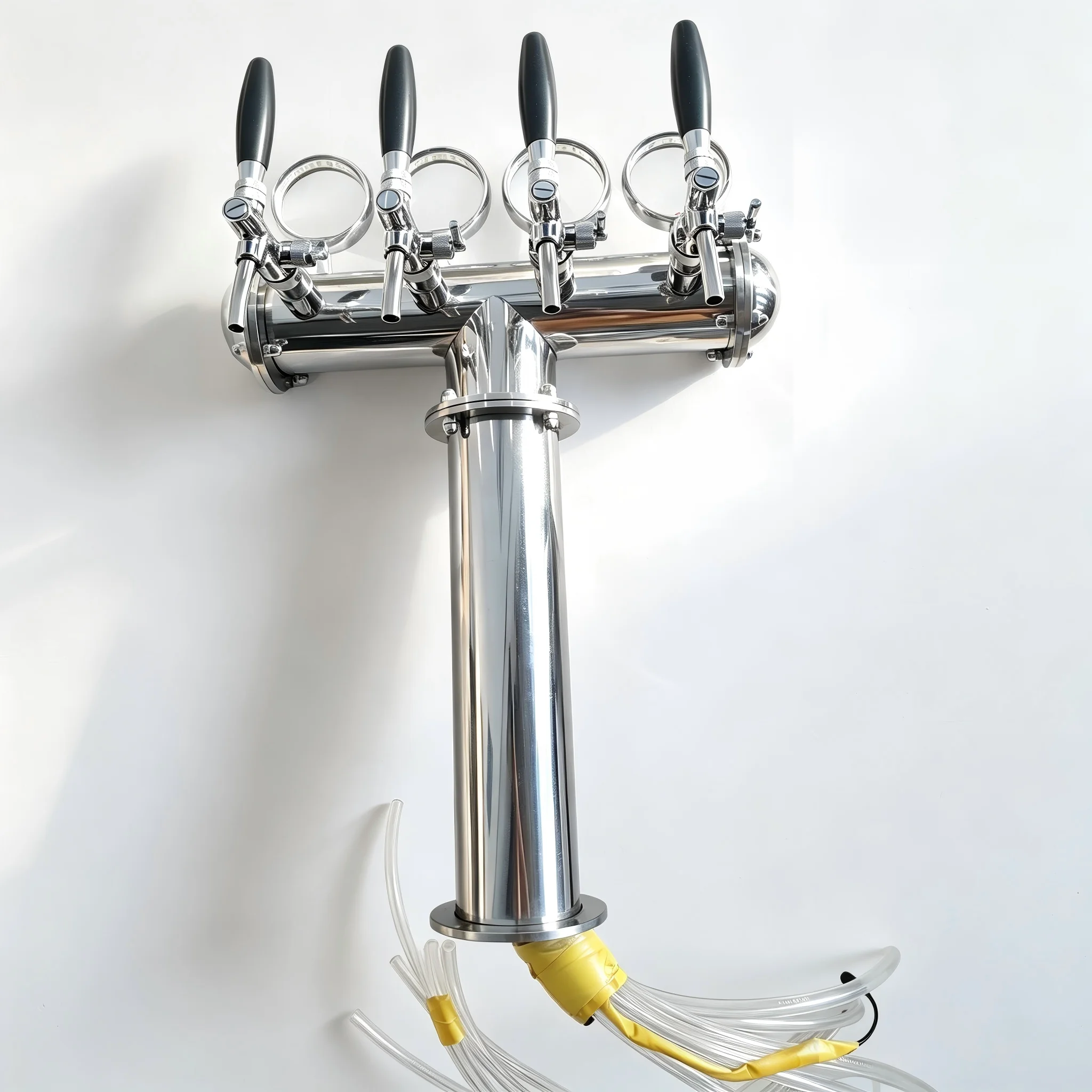 T-shaped Silver Beer Tower 4-Hole 4-Tap System with Integrated 4-LED Light Bar for Home Draft Beer Dispensing
T-shaped Silver Beer Tower 4-Hole 4-Tap System with Integrated 4-LED Light Bar for Home Draft Beer Dispensing