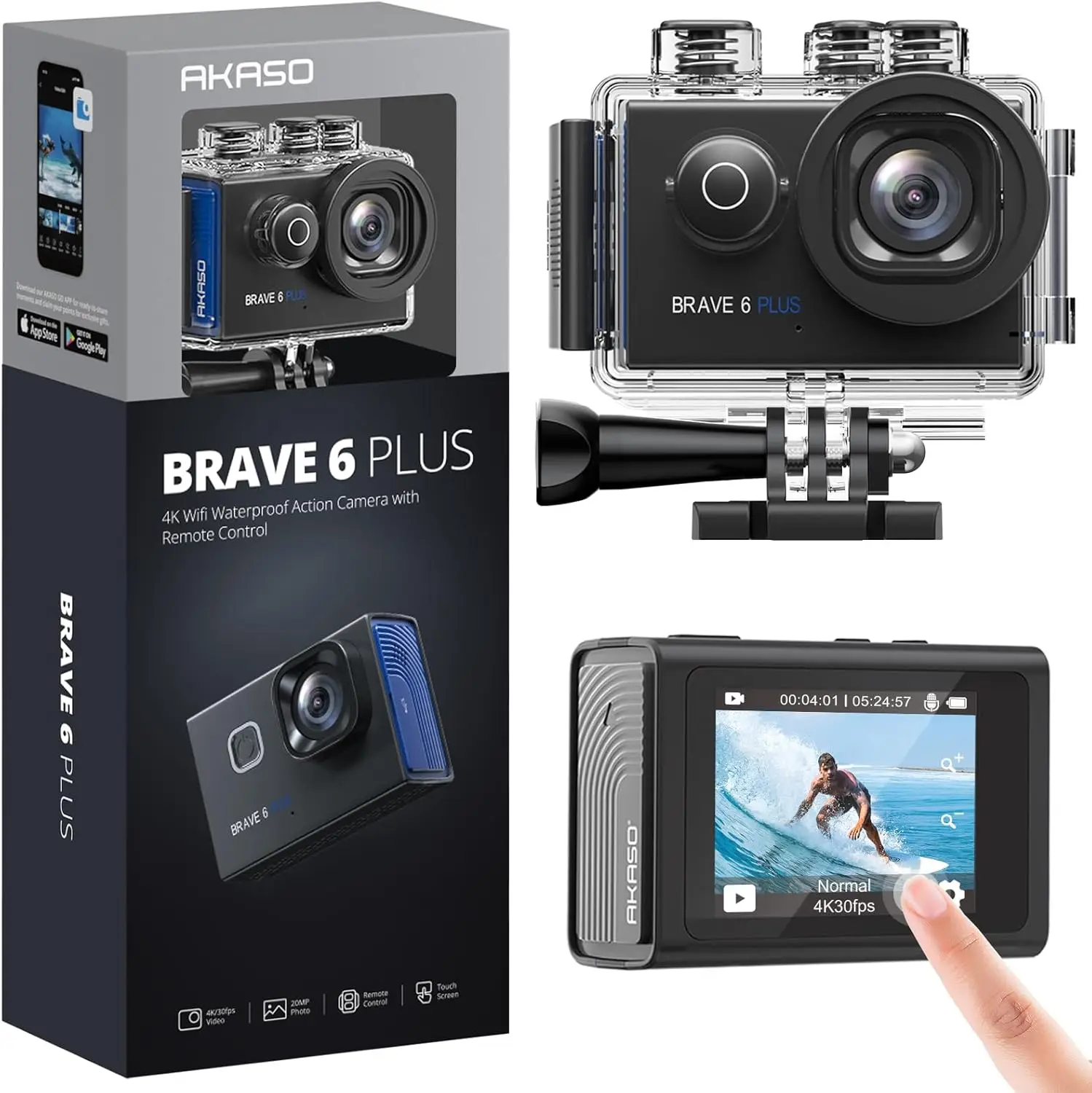 Brave 6 Plus 4K30FPS Action Camera 20MP WiFi Touch Screen EIS 4X Zoom Voice Control 131ft Waterproof with 2x 1350mAh
Brave 6 Plus 4K30FPS Action Camera 20MP WiFi Touch Screen EIS 4X Zoom Voice Control 131ft Waterproof with 2x 1350mAh