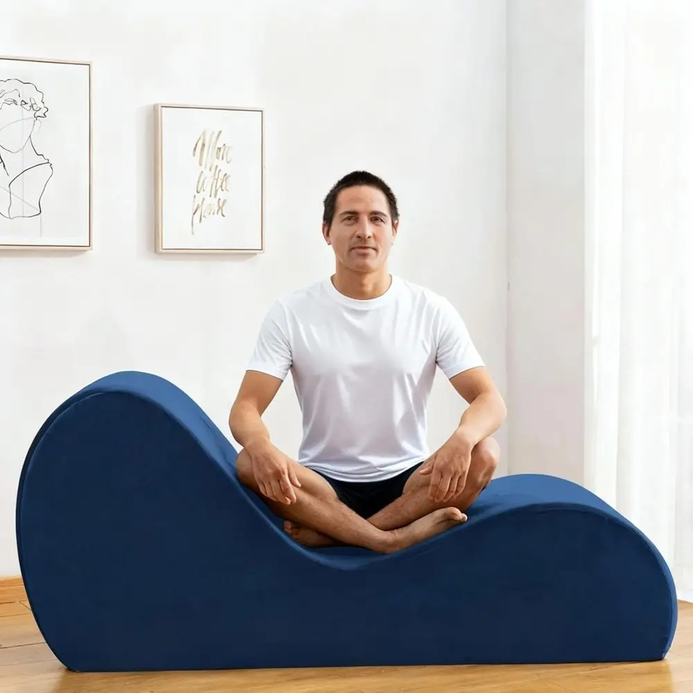 Blue Velvet Stretching Yoga Lounge Chair with Side Pockets and Non-Slip Removable Cover
Blue Velvet Stretching Yoga Lounge Chair with Side Pockets and Non-Slip Removable Cover
