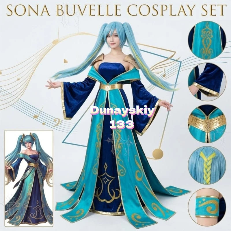 Original Skin Sona Buvelle Full Set Women Two Dimensional Game Cosplay Costume For Comic Con Halloween Party Blue Costume
Original Skin Sona Buvelle Full Set Women Two Dimensional Game Cosplay Costume For Comic Con Halloween Party Blue Costume