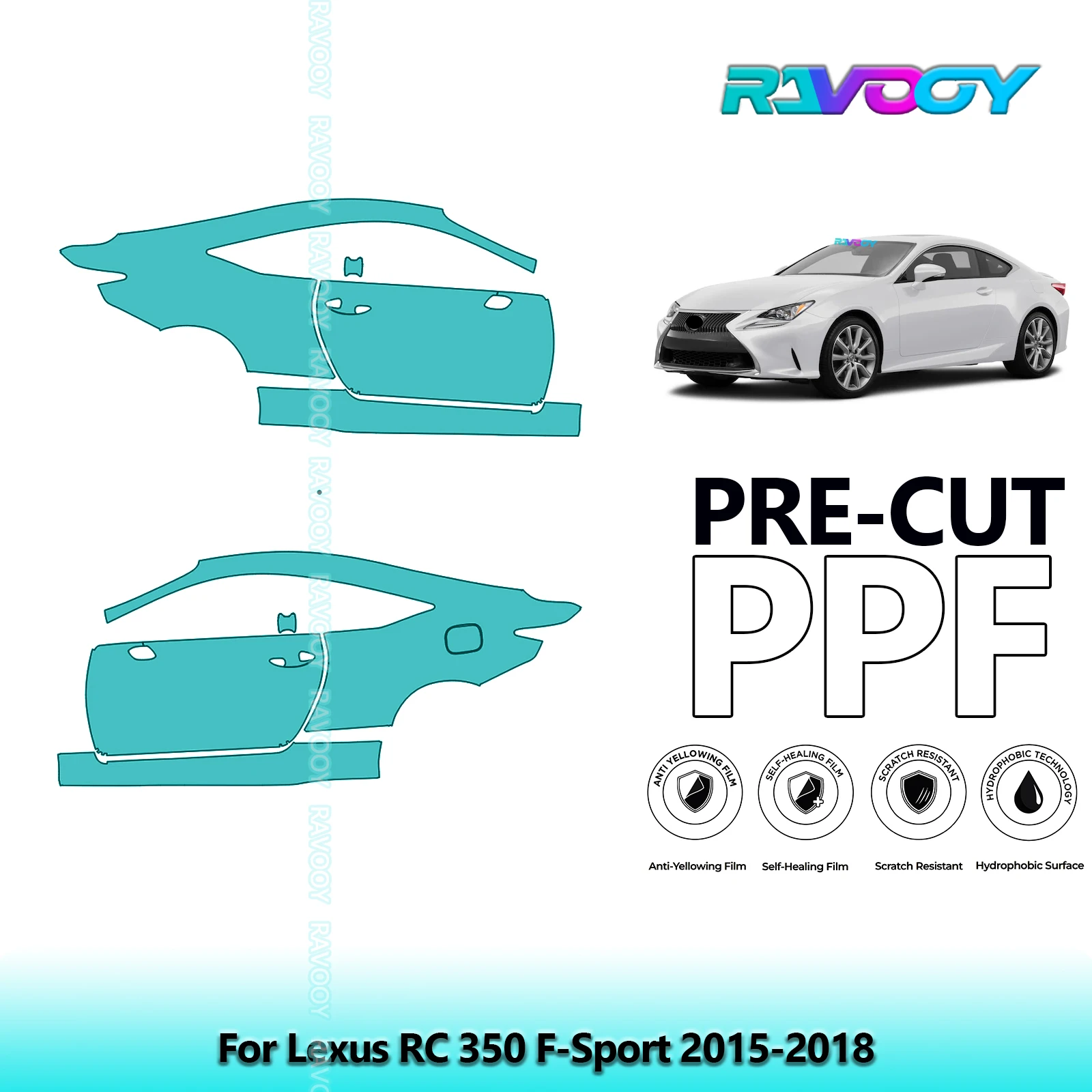 For Lexus RC 350 F-Sport 2015-2018 8.5mil Clear Matte Pre-Cut PPF Door & A/B Pillar Kit TPU Paint Protection Film Set
For Lexus RC 350 F-Sport 2015-2018 8.5mil Clear Matte Pre-Cut PPF Door & A/B Pillar Kit TPU Paint Protection Film Set