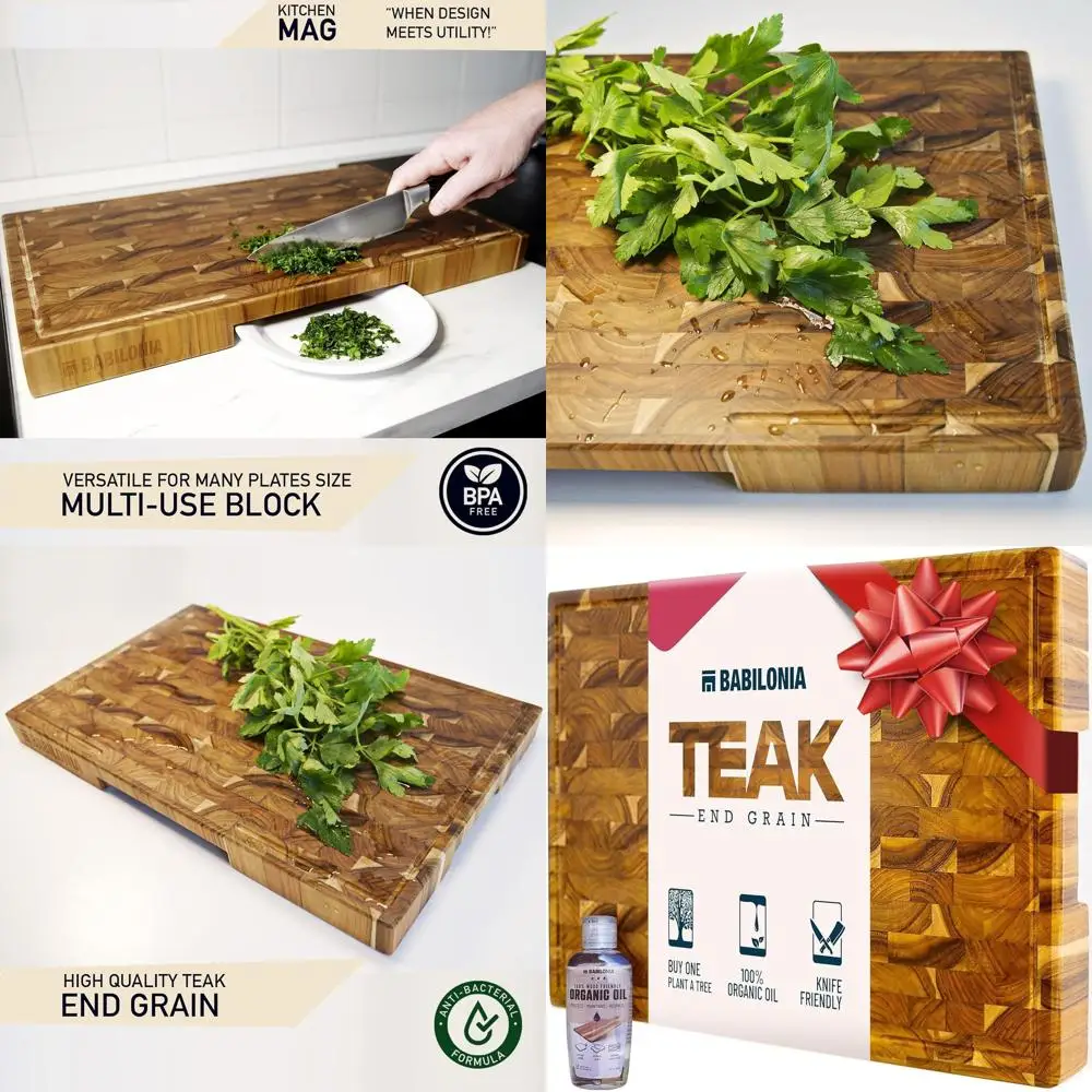 Large 1.7 Thick Teak Butcher Block with Handle, Charcuterie Board, Heavy Duty Chopping Board 19.7L x 12.2W - Oil & Plate Include
Large 1.7 Thick Teak Butcher Block with Handle, Charcuterie Board, Heavy Duty Chopping Board 19.7L x 12.2W - Oil & Plate Include