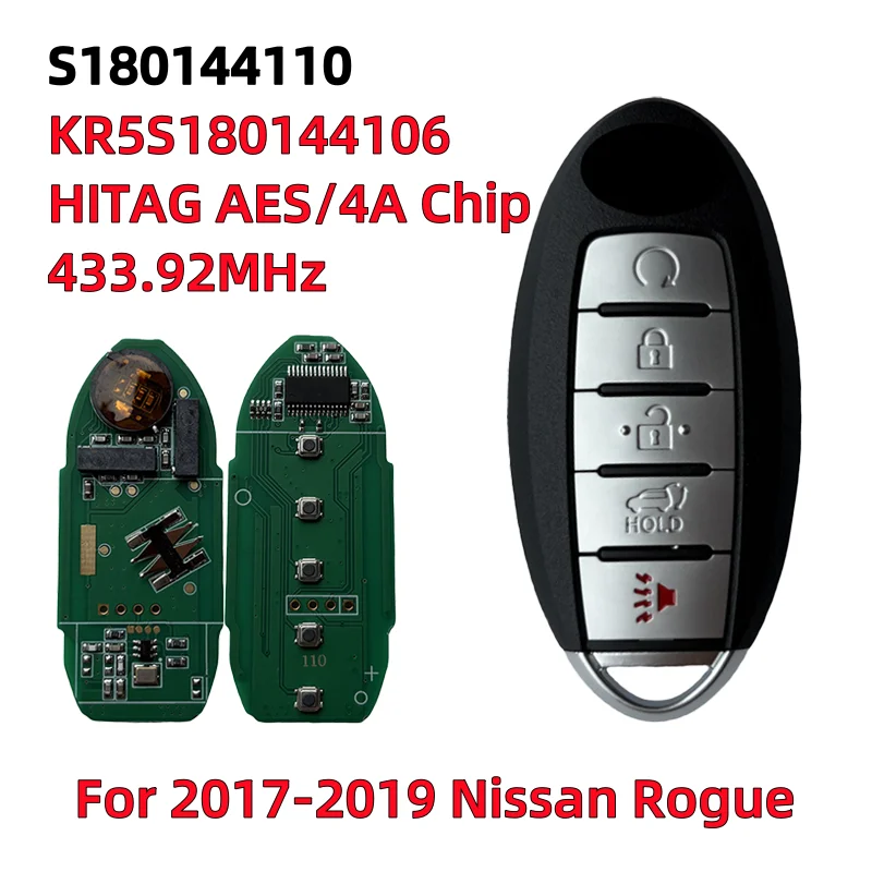 S180144110 For Nissan Rogue 2017 2018 2019 With 5Buttons HITAG AES 4A Chip 433.92MHz Smart Remote Car Key Fob KR5S180144106
S180144110 For Nissan Rogue 2017 2018 2019 With 5Buttons HITAG AES 4A Chip 433.92MHz Smart Remote Car Key Fob KR5S180144106