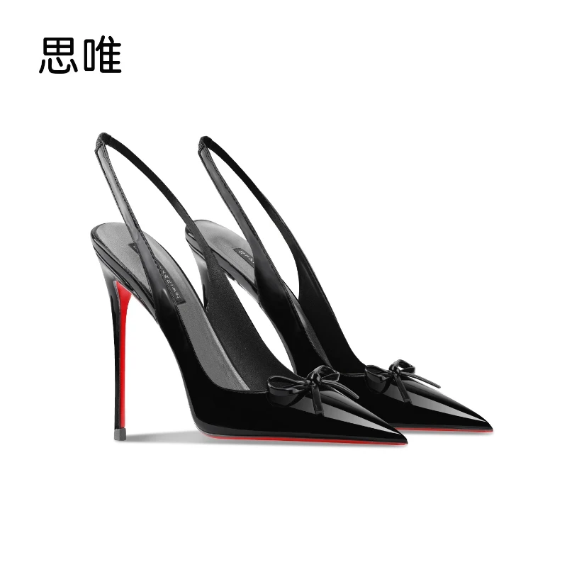 Black bow, patent leather, red sole, one foot sandals for spring 2025, new pointed, thin heel, shallow mouth single shoe
Black bow, patent leather, red sole, one foot sandals for spring 2025, new pointed, thin heel, shallow mouth single shoe