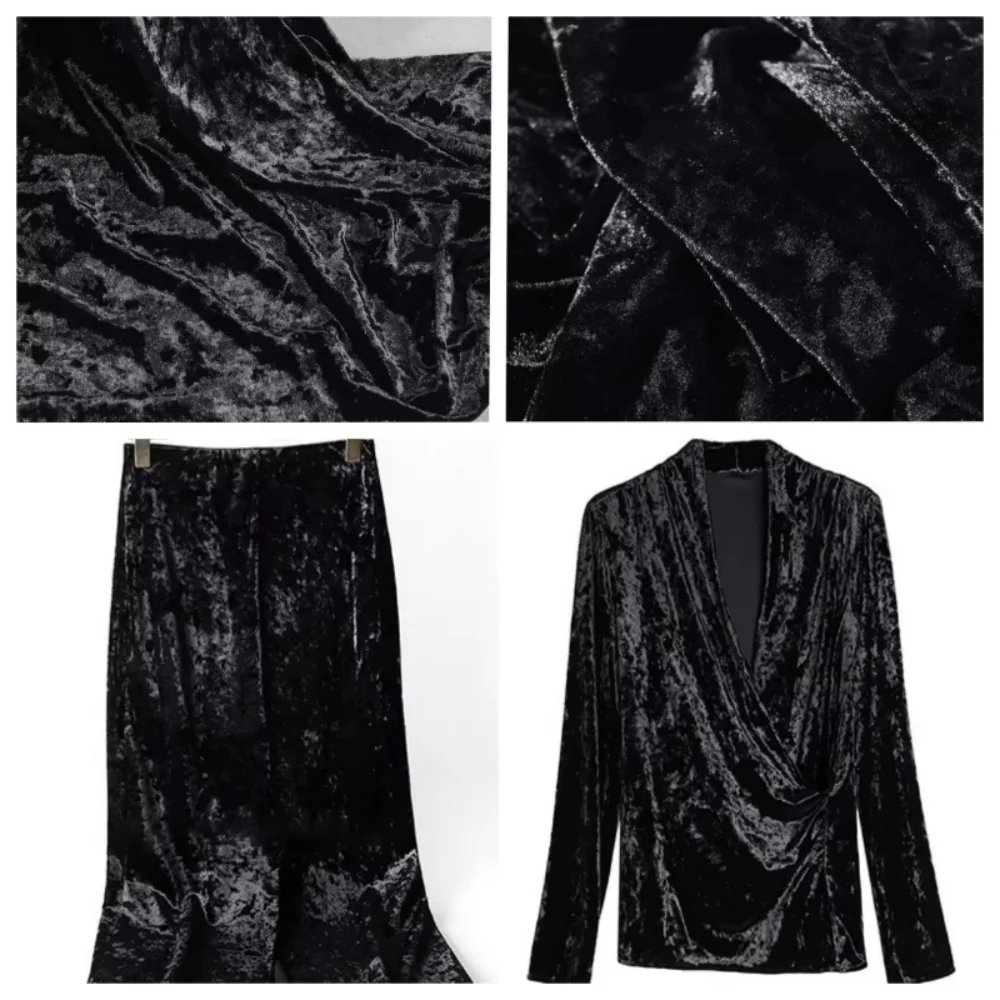 Ткань из бархата Diamond Velvet, чисто черная, с блеском, мягкая, эластичная в четырех направлениях, для пошива одежды, материал для платьев для женщин
Ткань из бархата Diamond Velvet, чисто черная, с блеском, мягкая, эластичная в четырех направлениях, для пошива одежды, материал для платьев для женщин