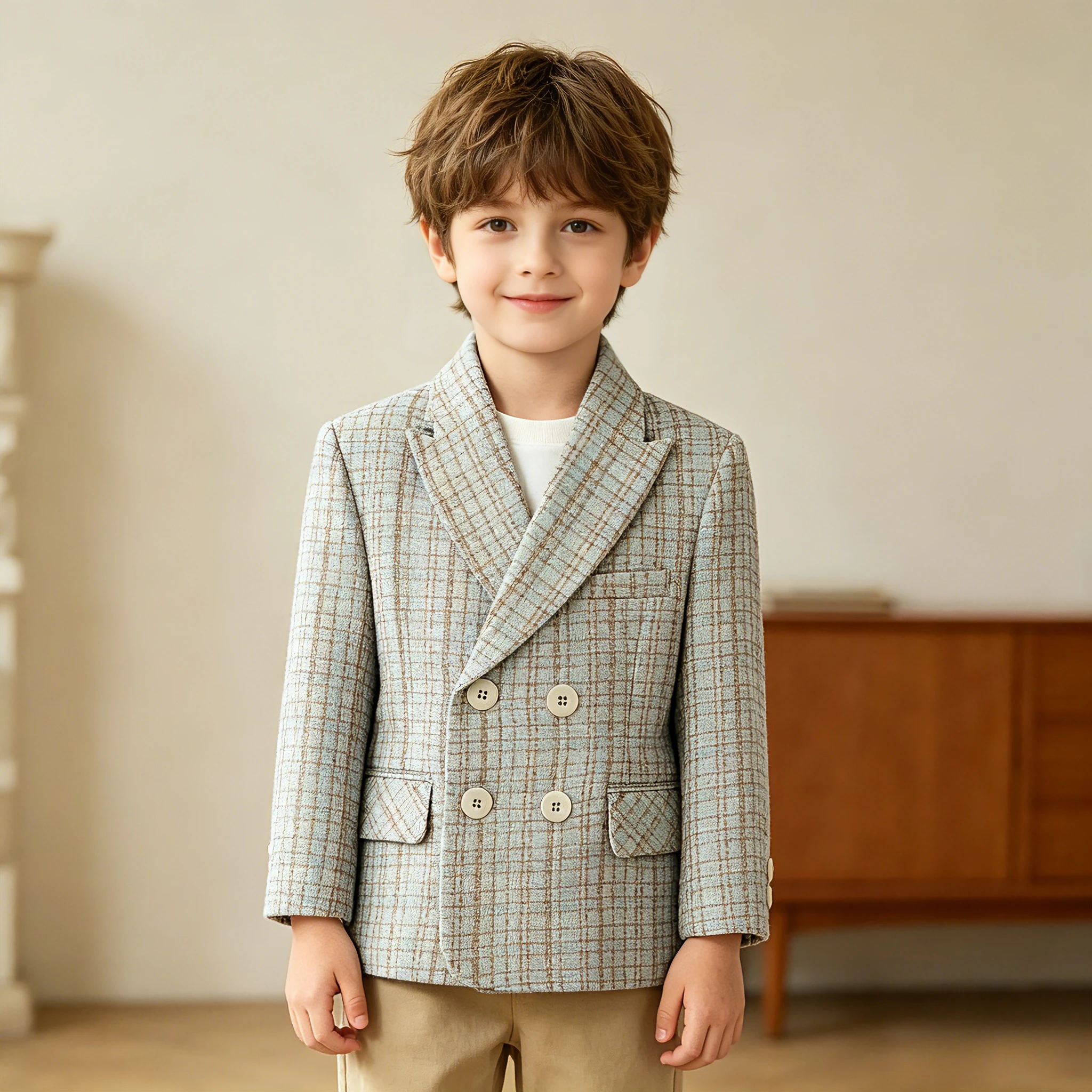 Kids Tweed Blazer Double Breasted Plaid Jacket Boys Girls Elegant Coat Birthday Wedding Daily Casual Outerwear Child Blazer 3-9Y
Kids Tweed Blazer Double Breasted Plaid Jacket Boys Girls Elegant Coat Birthday Wedding Daily Casual Outerwear Child Blazer 3-9Y