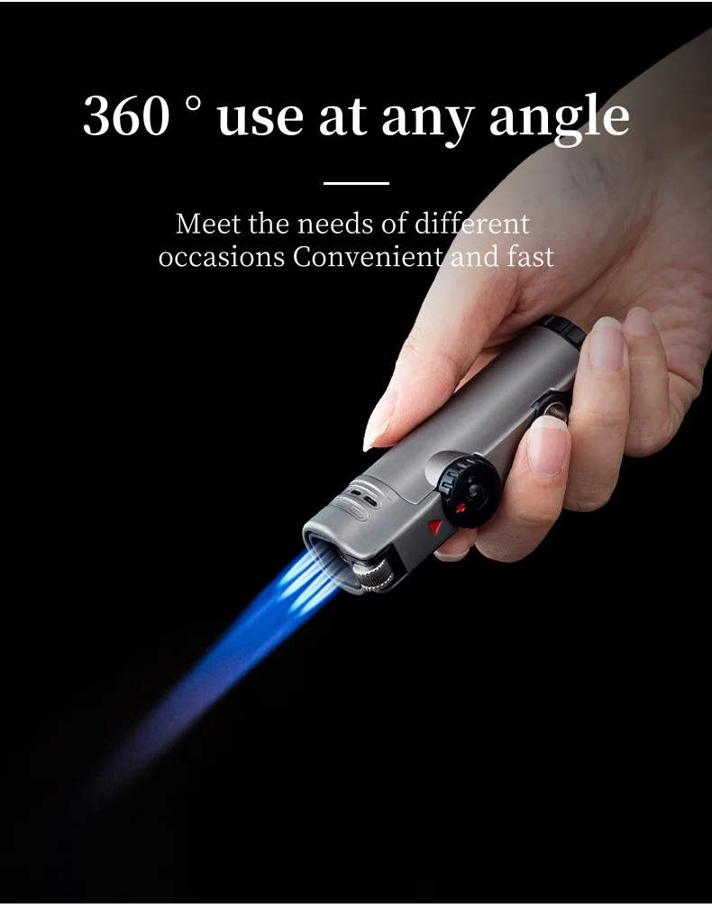 Jobon Multifunctional Windproof Cigar Lighter – 4 Straight Blue Flames, 360° Inverted Use & Visible Fuel Window
Jobon Multifunctional Windproof Cigar Lighter – 4 Straight Blue Flames, 360° Inverted Use & Visible Fuel Window