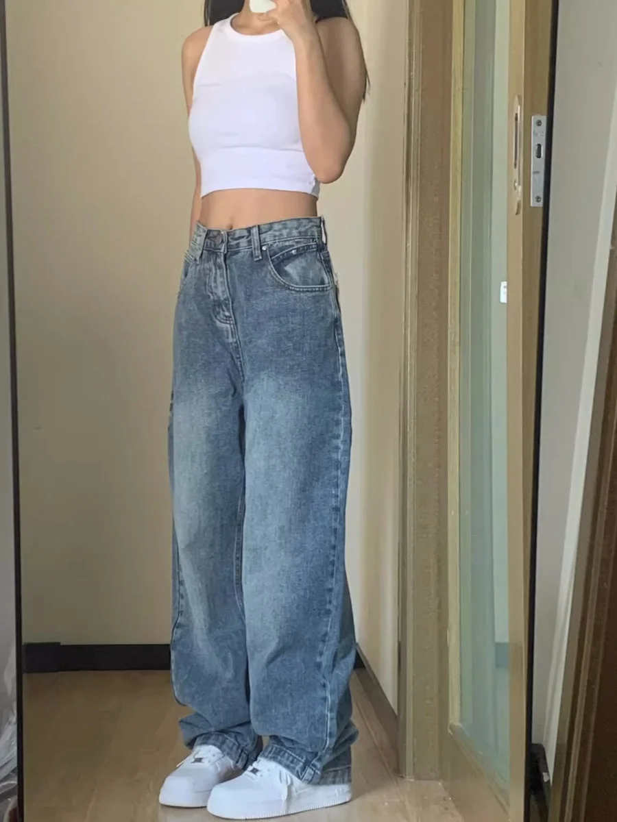 High Waist Wide Leg Denim Jeans Women plus Size Loose Straight Leg Pants Floor Length Trousers Autumn New Sle Vintage
High Waist Wide Leg Denim Jeans Women plus Size Loose Straight Leg Pants Floor Length Trousers Autumn New Sle Vintage
