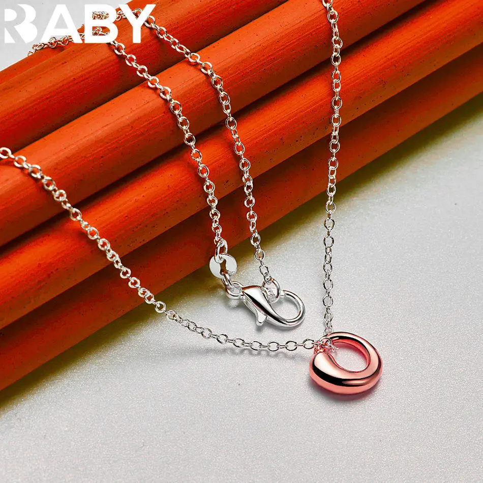 URBABY 925 Sterling Silver Rose Gold Round Water Drop Pendant Chain Necklace For Women Fashion Jewelry Charm Wedding Accessories
URBABY 925 Sterling Silver Rose Gold Round Water Drop Pendant Chain Necklace For Women Fashion Jewelry Charm Wedding Accessories
