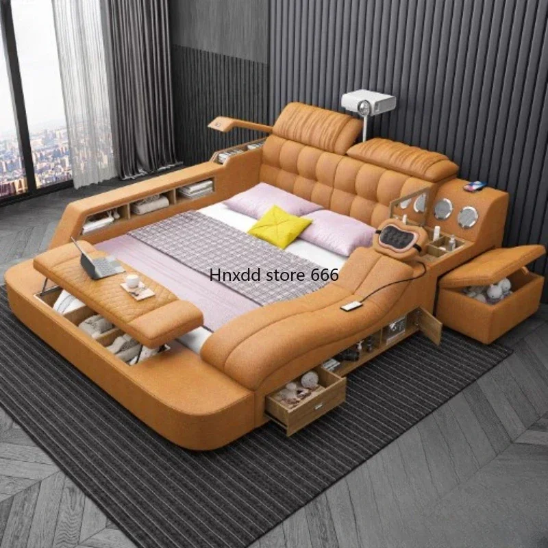 Luxury Modern Double Bed Frame Drawers Multifunctional Smart Bed Queen Size Letto Matrimoniale Bedroom Set Furniture
Luxury Modern Double Bed Frame Drawers Multifunctional Smart Bed Queen Size Letto Matrimoniale Bedroom Set Furniture