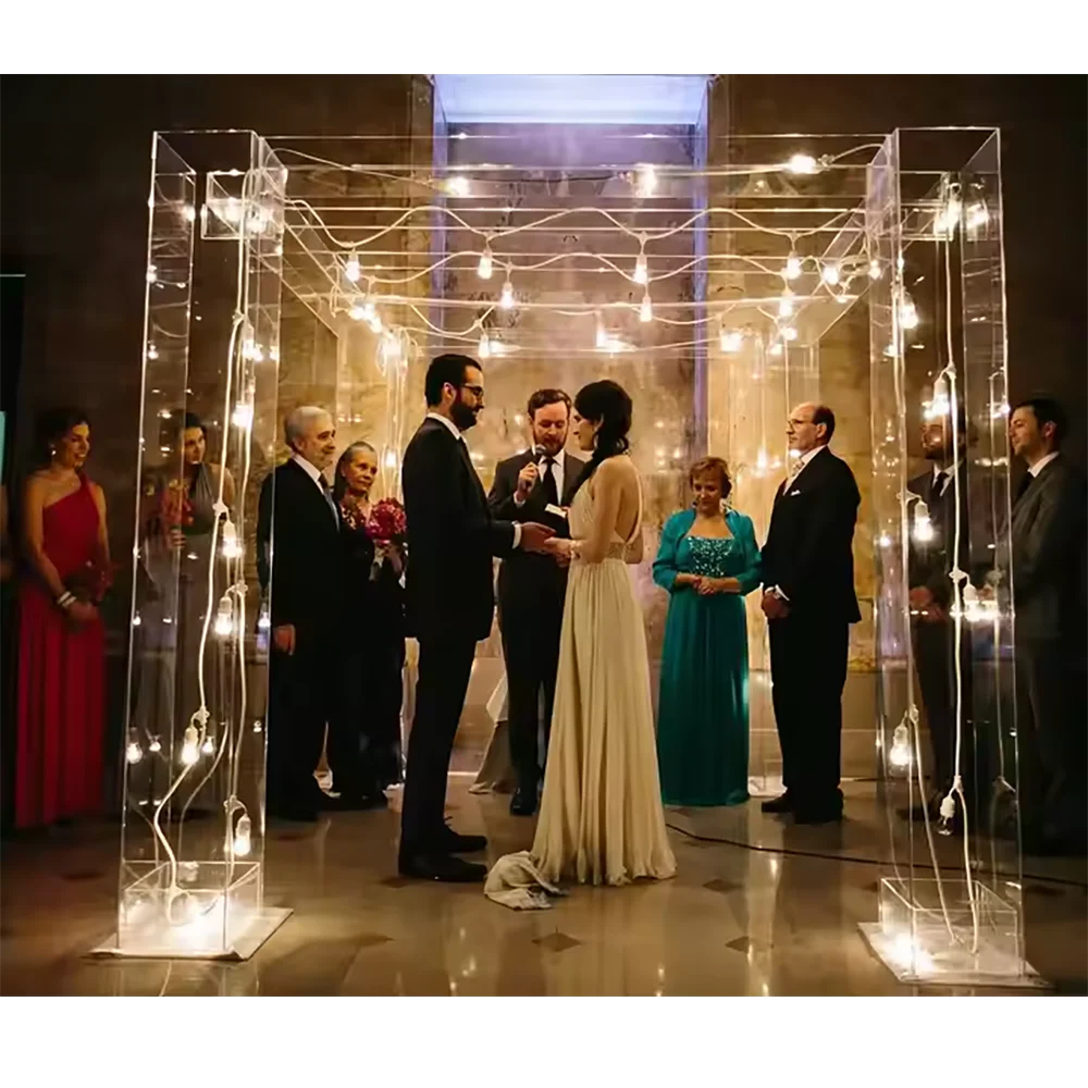 High Quality Transparent Acrylic Chuppah Huppah Wedding Acrylic Arch Mandap
High Quality Transparent Acrylic Chuppah Huppah Wedding Acrylic Arch Mandap