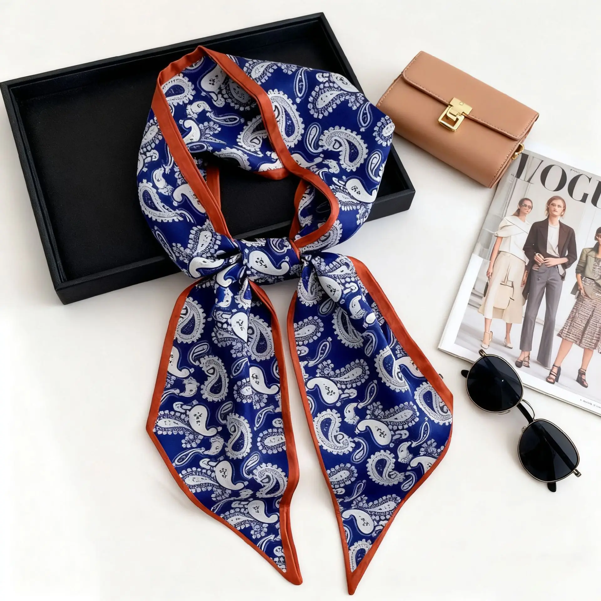 New Luxury Long Scarves For Women Retro HairBand Imitation Silk Scarf Ribbon Tie Neck Fashion Floral Wrist Belt Neckerchief
New Luxury Long Scarves For Women Retro HairBand Imitation Silk Scarf Ribbon Tie Neck Fashion Floral Wrist Belt Neckerchief