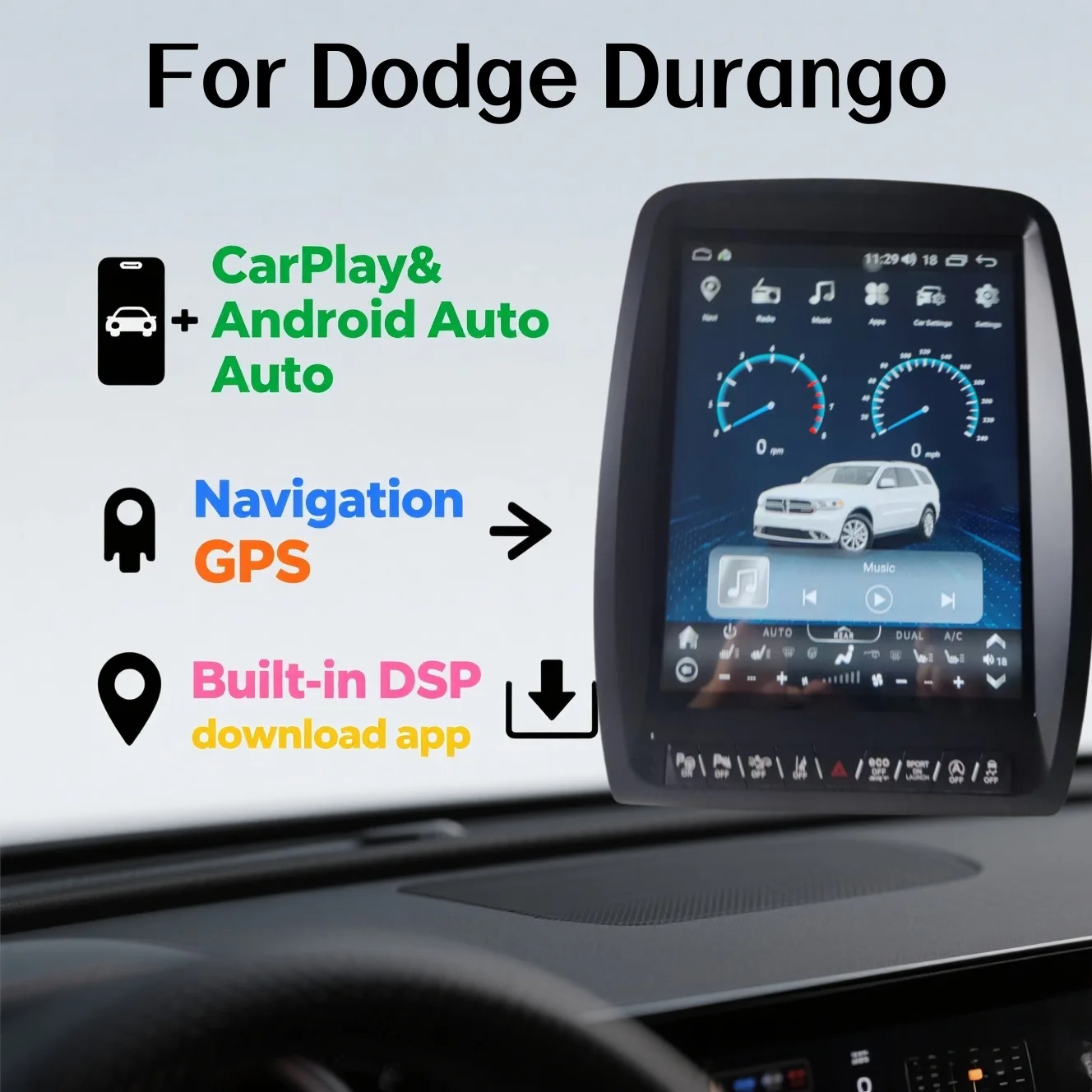 Android13 Carplay For Dodge Durango 2012-2019 Car Stereo Car Radio with touch Screen Radio Player Car GPS Navigation Navi Radio
Android13 Carplay For Dodge Durango 2012-2019 Car Stereo Car Radio with touch Screen Radio Player Car GPS Navigation Navi Radio