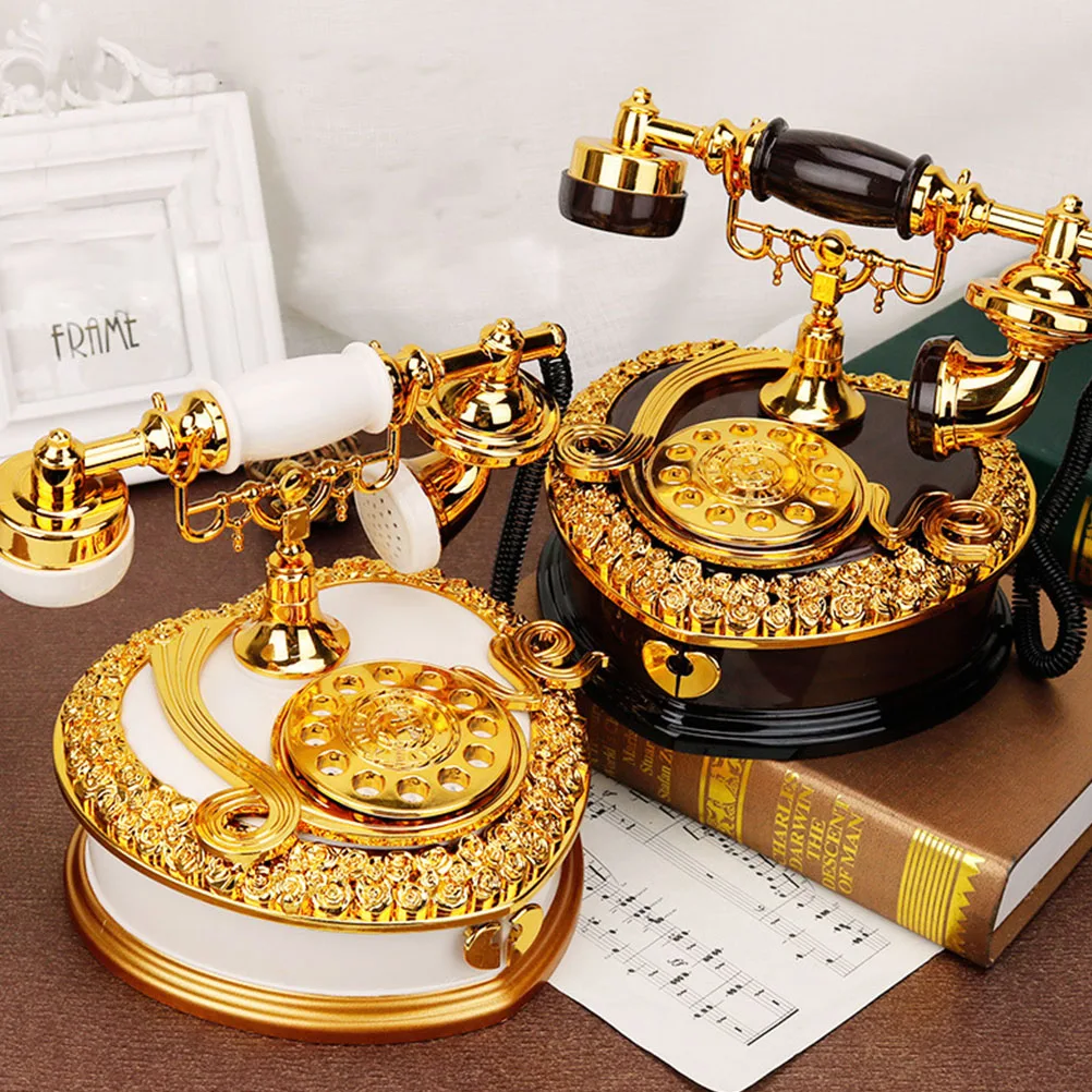 Retro Phone Music Box Desktop Decor Home Musical Telephone Model Decorative Storage Case Suite
Retro Phone Music Box Desktop Decor Home Musical Telephone Model Decorative Storage Case Suite
