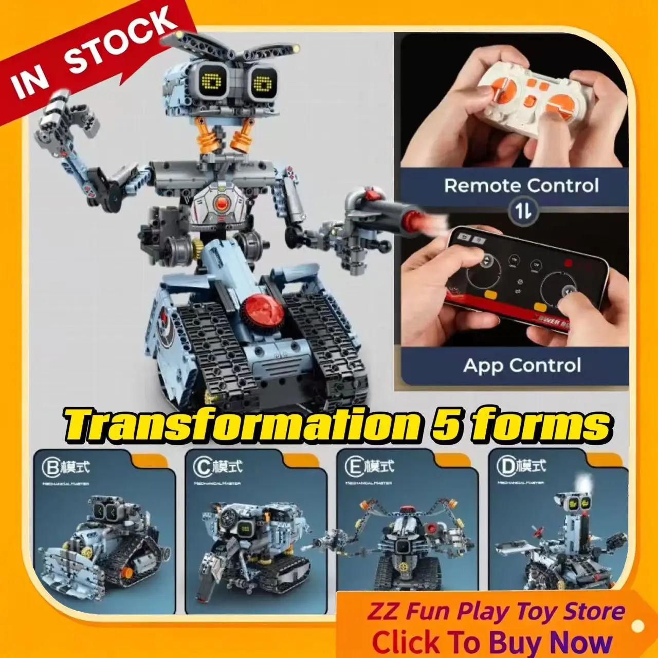 New Version Johnny 5 Robot Building Blocks Set Five Morphologies Simple Assembly Programming APP Remote Control Operation Gifts
New Version Johnny 5 Robot Building Blocks Set Five Morphologies Simple Assembly Programming APP Remote Control Operation Gifts