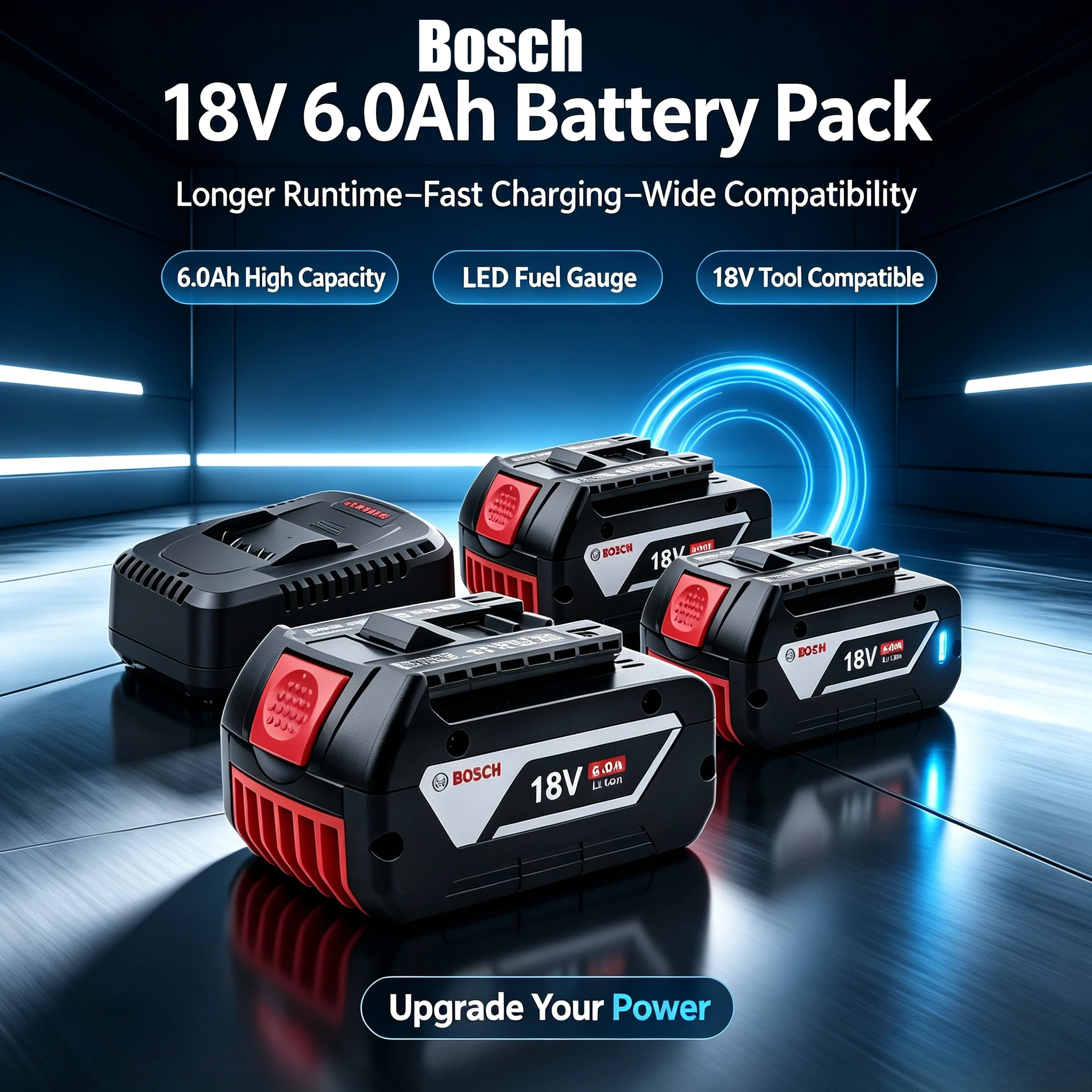 Bosch 18V 5.0Ah Replacement Battery, Self-Cooling Core Battery Compatible with BAT609G, For Drilling & Cutting Power Machines
Bosch 18V 5.0Ah Replacement Battery, Self-Cooling Core Battery Compatible with BAT609G, For Drilling & Cutting Power Machines