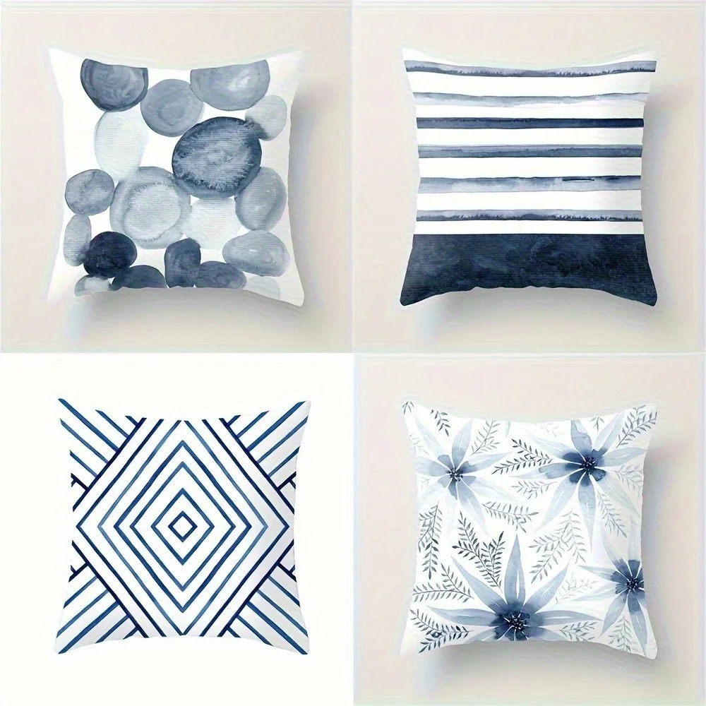 Темно-синяя наволочка с акварельным узором: минималистичный чехол для подушки с геометрическим рисунком и цветочным рисунком для прибрежного домашнего декора дивана
Темно-синяя наволочка с акварельным узором: минималистичный чехол для подушки с геометрическим рисунком и цветочным рисунком для прибрежного домашнего декора дивана
