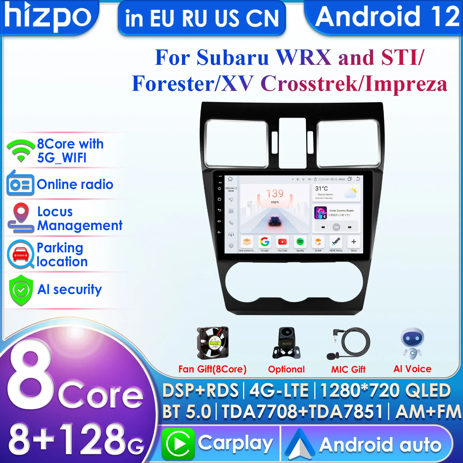 Carplay 4G 2 Din Android Car Radio for Subaru Impreza WRX STI 2016 XV Crosstek 2018 Forester Multimedia Video GPS 2din Autoradio
Carplay 4G 2 Din Android Car Radio for Subaru Impreza WRX STI 2016 XV Crosstek 2018 Forester Multimedia Video GPS 2din Autoradio