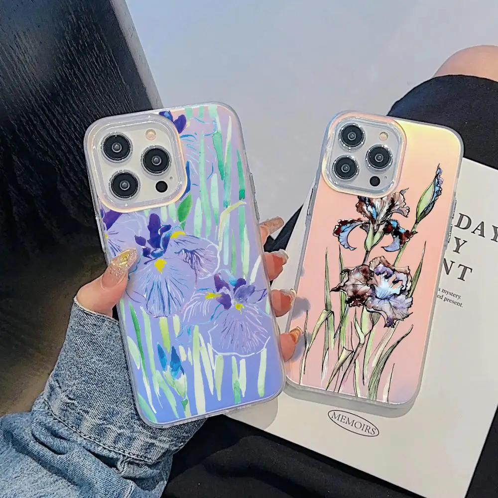 Gorgeous Iris Flowers Phone Case For iPhone 17 16 15 14 13 12 11 Pro Max Plus Transparent Aurora Laser Gradient Cover
Gorgeous Iris Flowers Phone Case For iPhone 17 16 15 14 13 12 11 Pro Max Plus Transparent Aurora Laser Gradient Cover