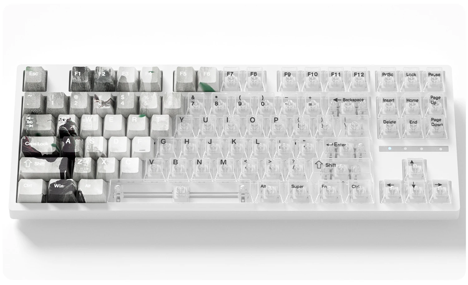 Ink Wash Transparent Keycaps 165 Keys PBT+PC Material Cherry Profile DYE-SUB Personalized For MX Switch Mechanical Keyboard