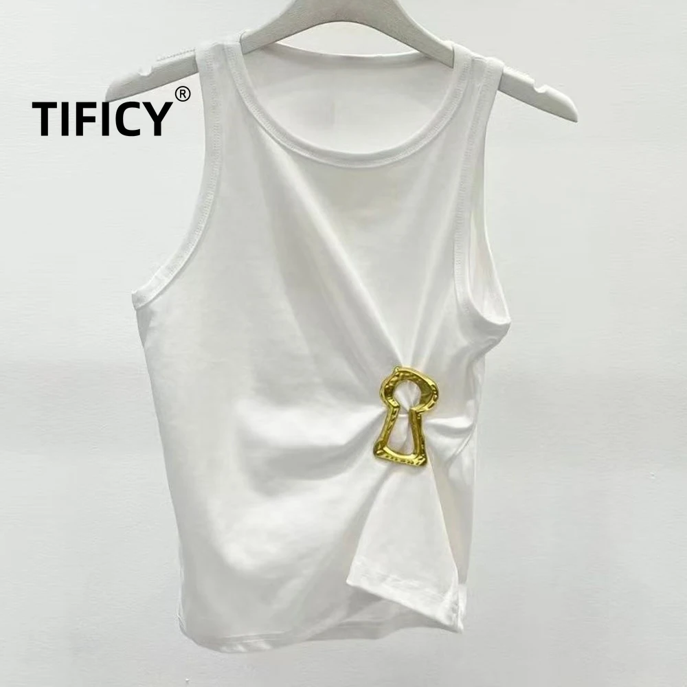 High Quality Tanks Women's Metal Waist Needle Wrinkled Cotton Slim Fit Versatile Pure Streetwear Tank Y2k Crop Tops
High Quality Tanks Women's Metal Waist Needle Wrinkled Cotton Slim Fit Versatile Pure Streetwear Tank Y2k Crop Tops