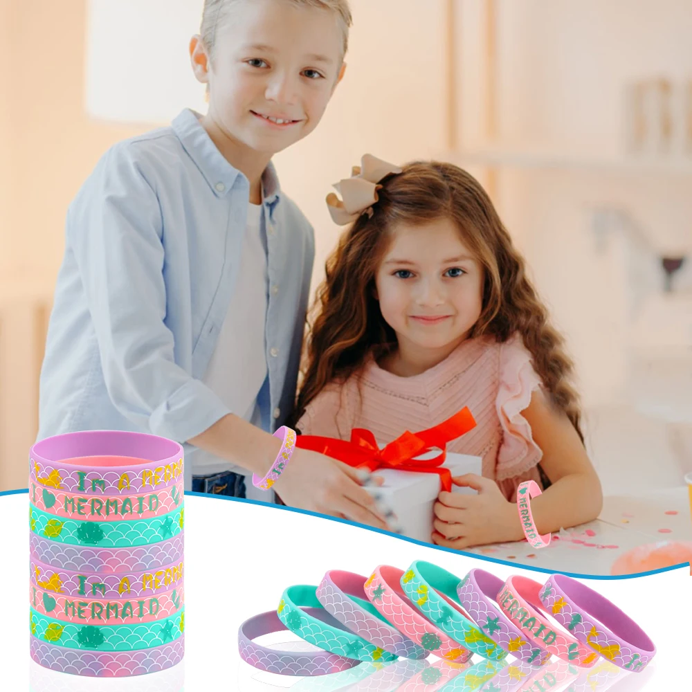 8Pcs/Set Mermaid Theme Party Mermaid Silicone Bracelets Party Kids Guest Gifts Kids Girls Mermaid Birthday Party Supplies
8Pcs/Set Mermaid Theme Party Mermaid Silicone Bracelets Party Kids Guest Gifts Kids Girls Mermaid Birthday Party Supplies
